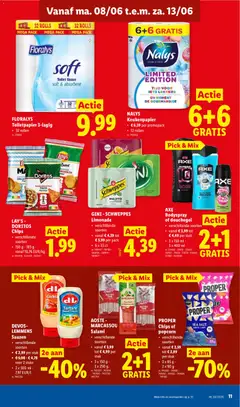 LAY'S - DORITOS Chips, Chips, verschillende soorten, 150 g - 185 g - vanaf 10,76 EUR/kg - Voorbeeld van een folder van Lidl, geldig van 08.06.2026 | Pagina: 11