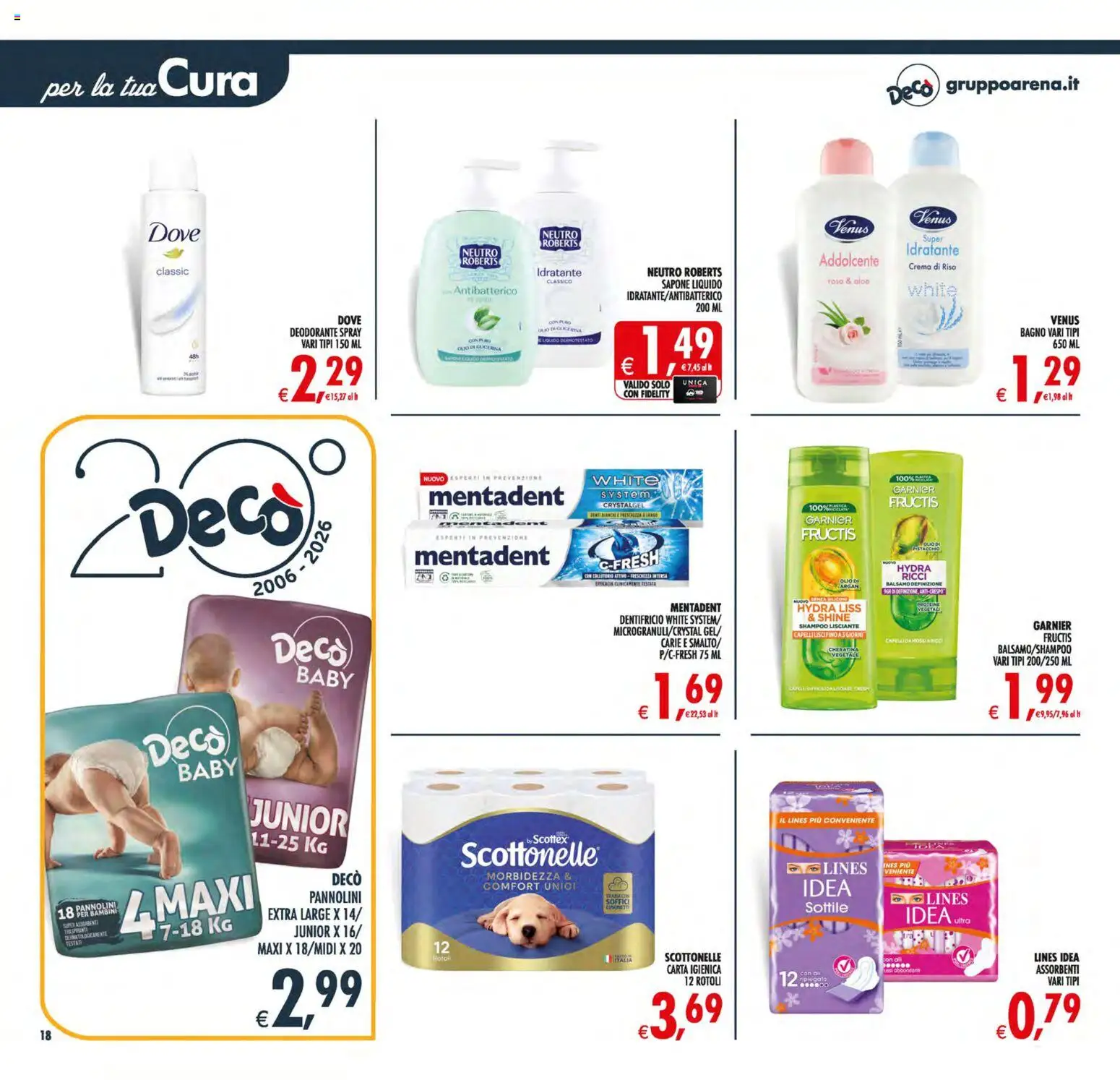 Volantino Decò del 21/08/2026 | Pagina: 18 | Prodotti: Sapone, Deodorante, Collutorio, Assorbenti
