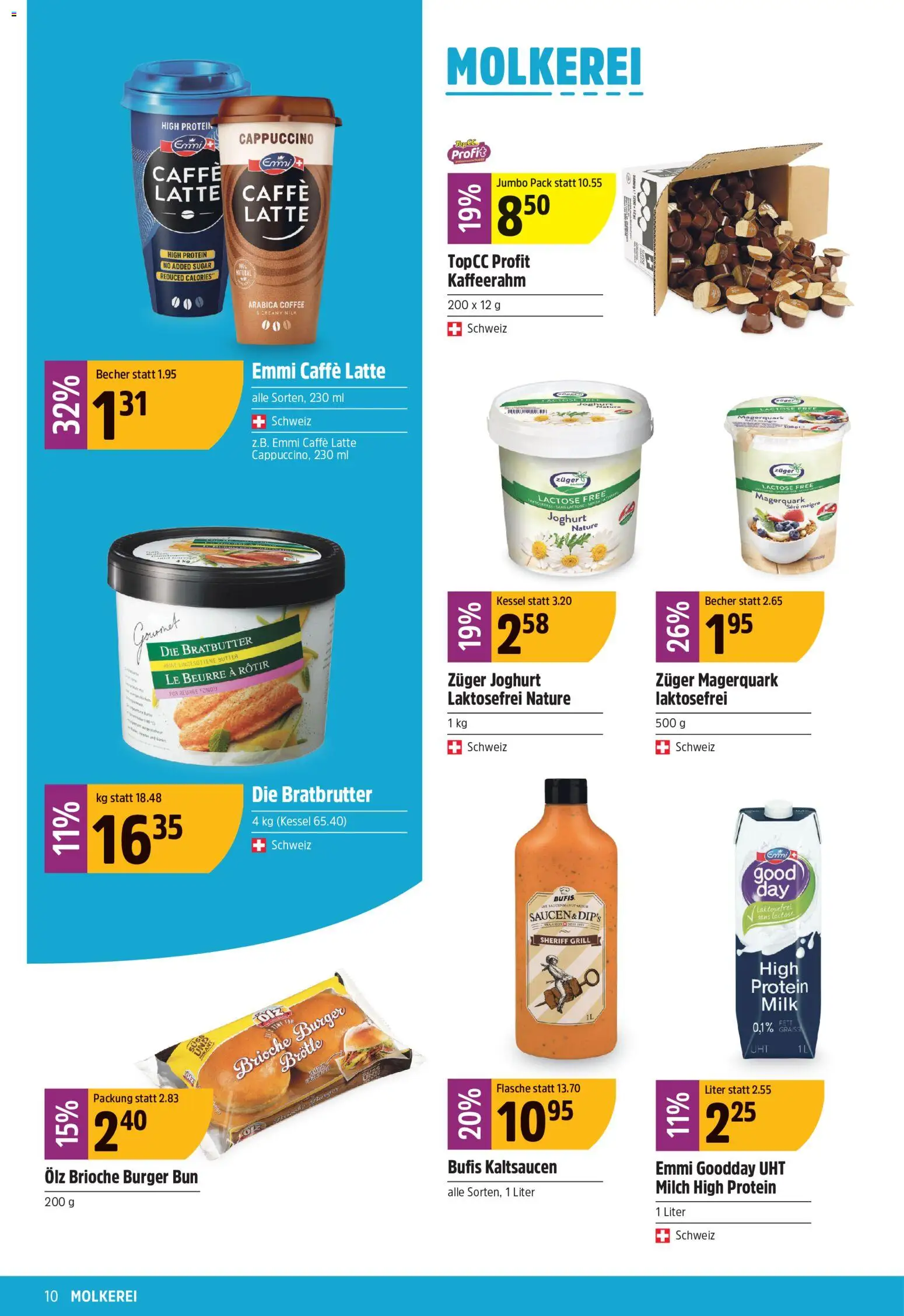 TopCC aktionen – gültig ab 13.07.2026 | Seite: 10 | Produkte: Burger, Milch, Butter, Joghurt