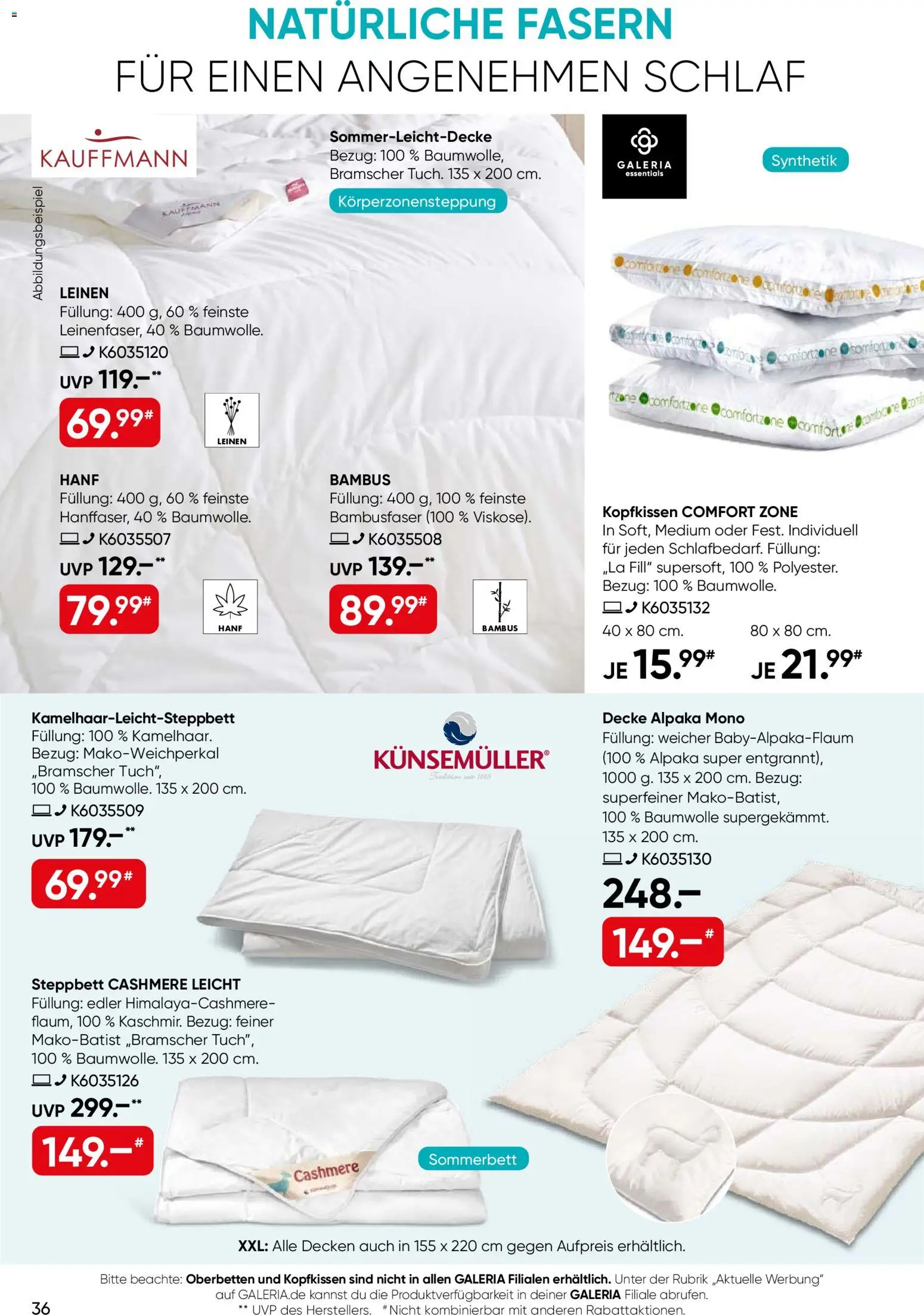 Galeria Karstadt Kaufhof Prospekt – gültig ab 27.05.2026 | Seite: 36 | Produkte: Decke, Kopfkissen