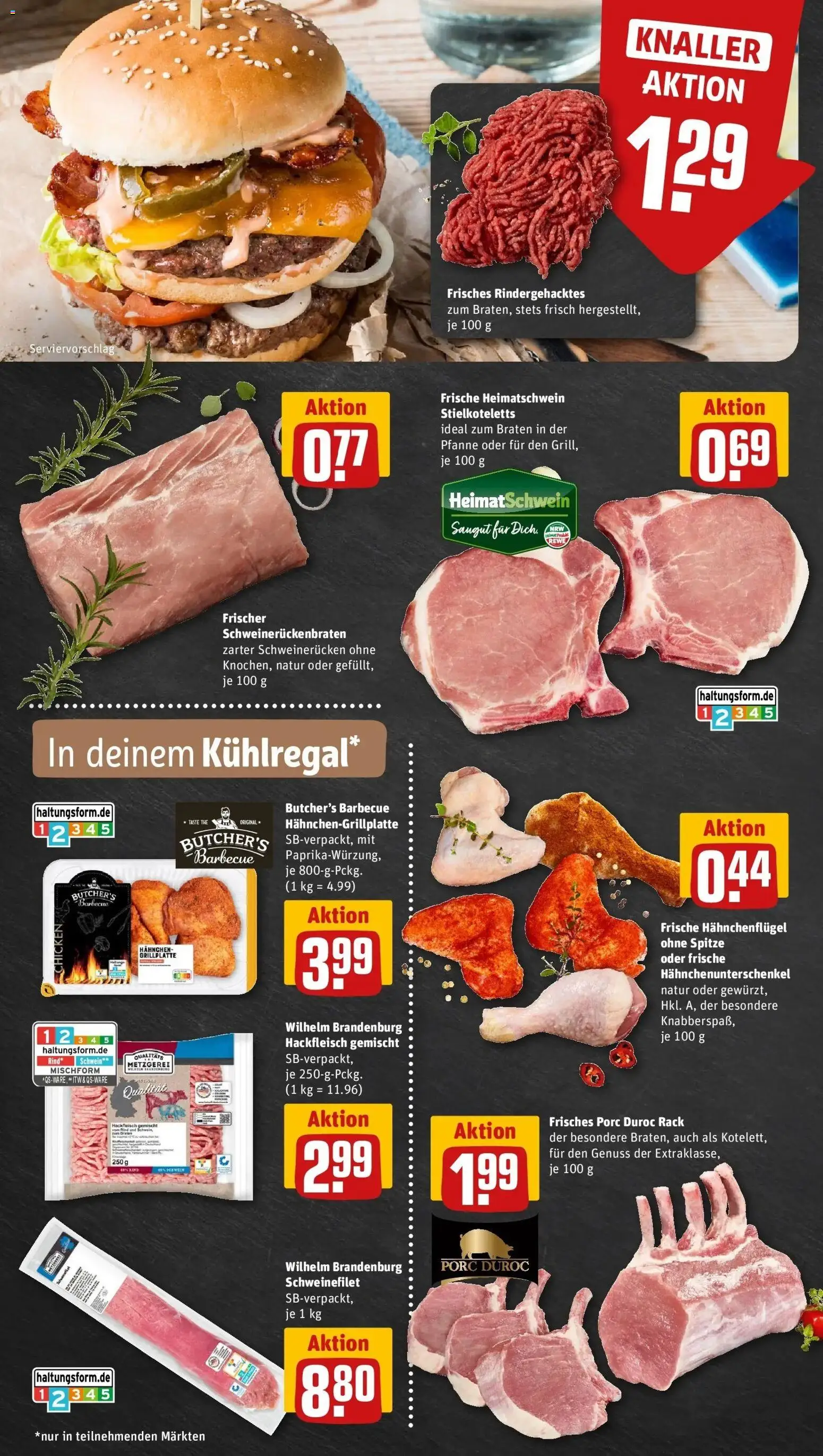 Rewe Prospekt Waltrop	 – gültig ab 12.04.2026 | Seite: 6 | Produkte: Hahnchen, Schweinefilet, Schweinerucken, Hackfleisch