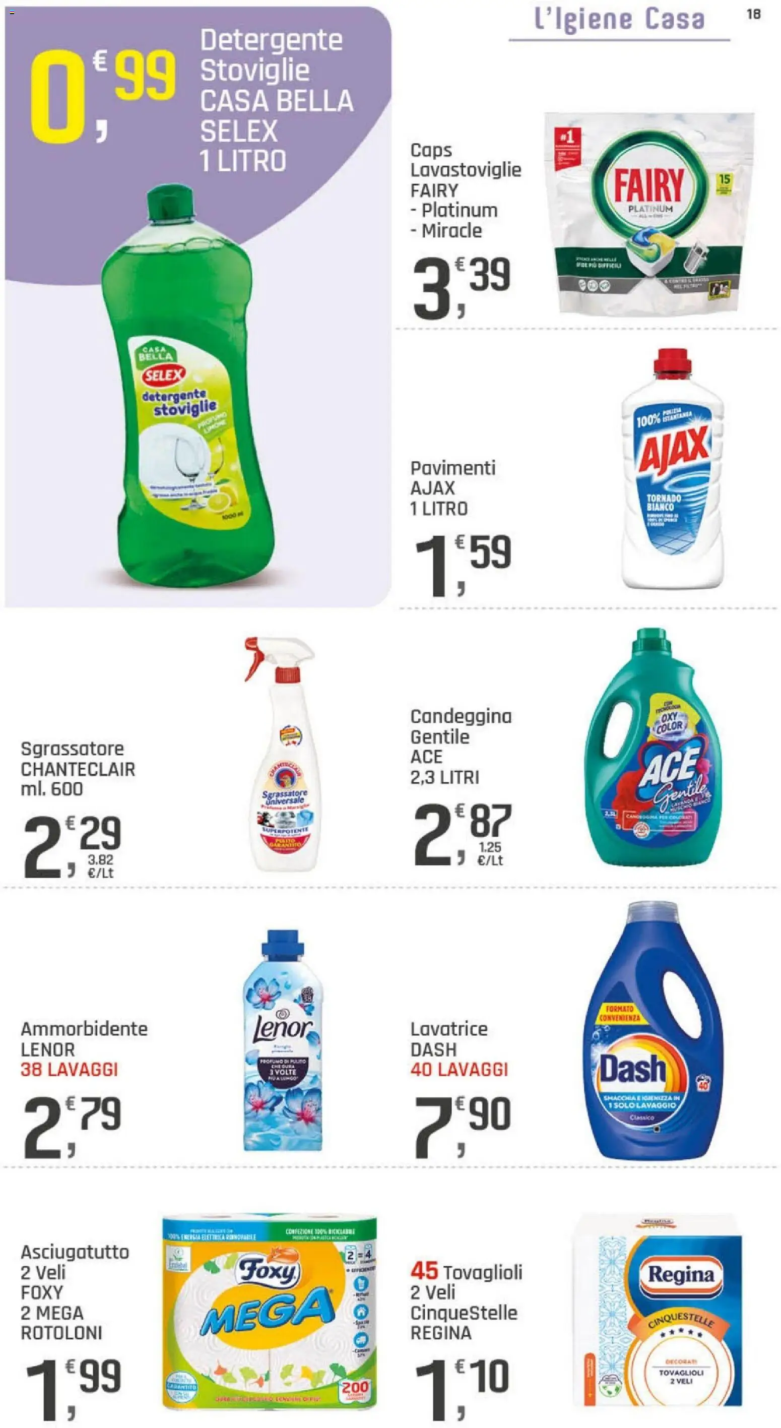 Volantino DOK del 06/10/2026 | Pagina: 18 | Prodotti: Sgrassatore, Lavatrice, Lavastoviglie, Asciugatutto