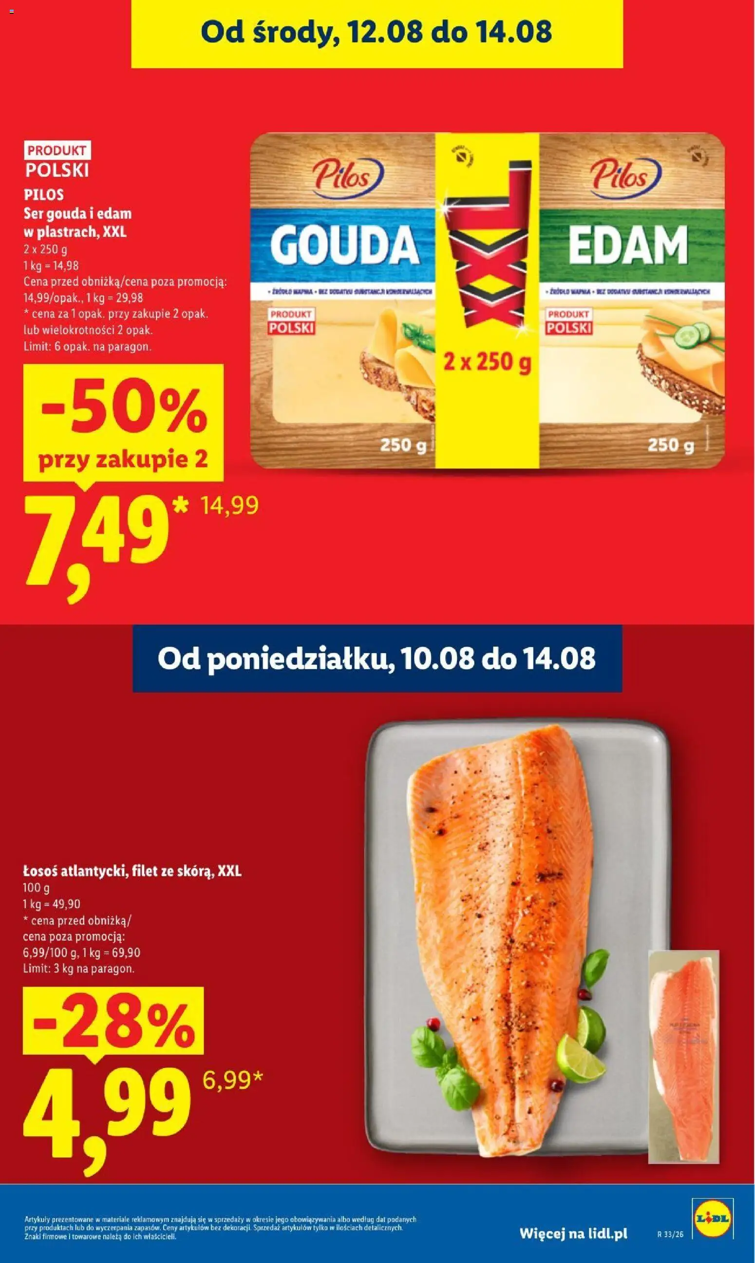Lidl gazetka od 12.08.2026 | Strona: 19 | Produkty: Łosoś, Filet, Ser, Ser gouda
