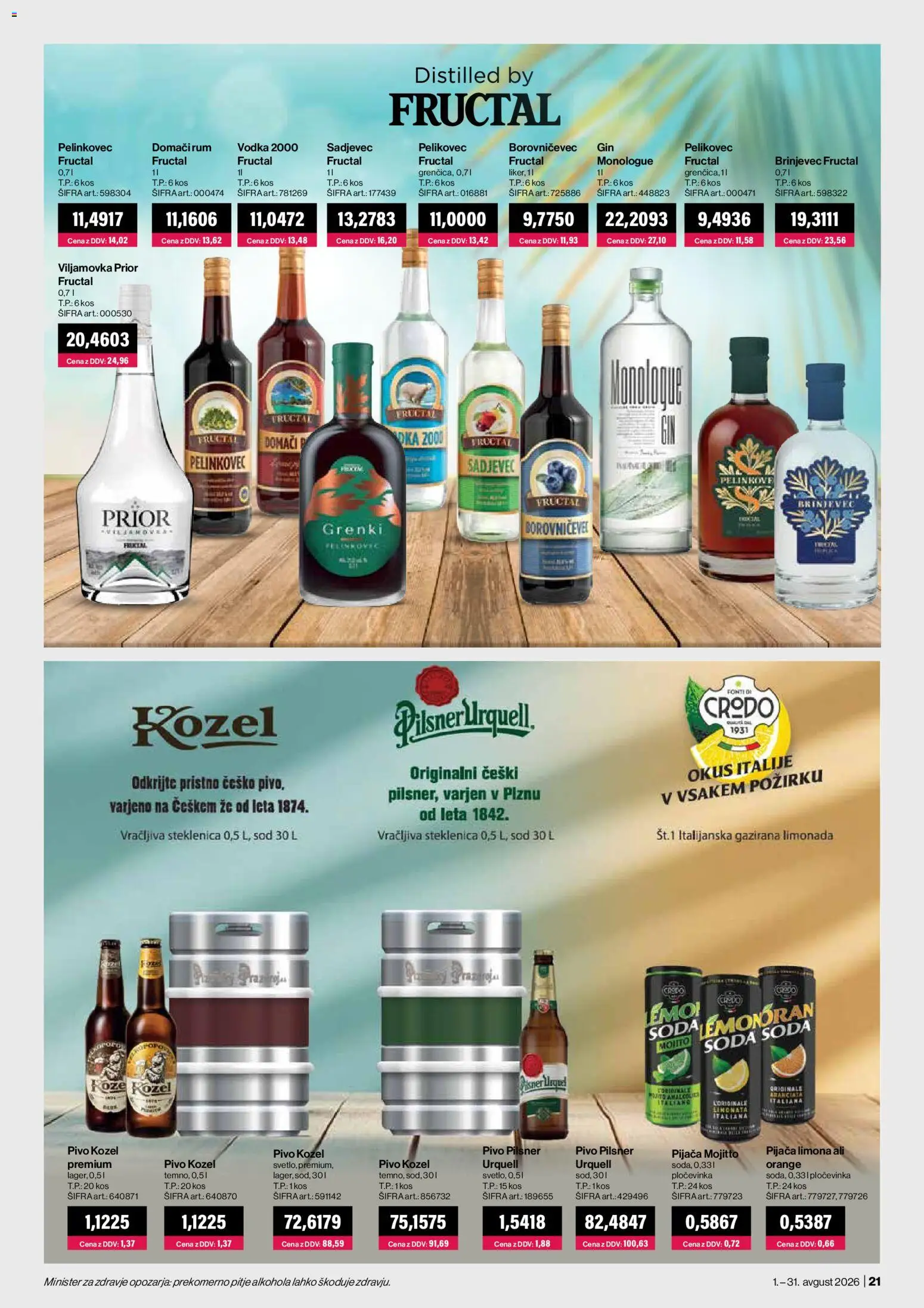 Novi Mercator katalog ponudbe – veljaven od 01.08.2026 | Stran: 21 | Izdelki: Steklenica, Gin, Vodka, Limona