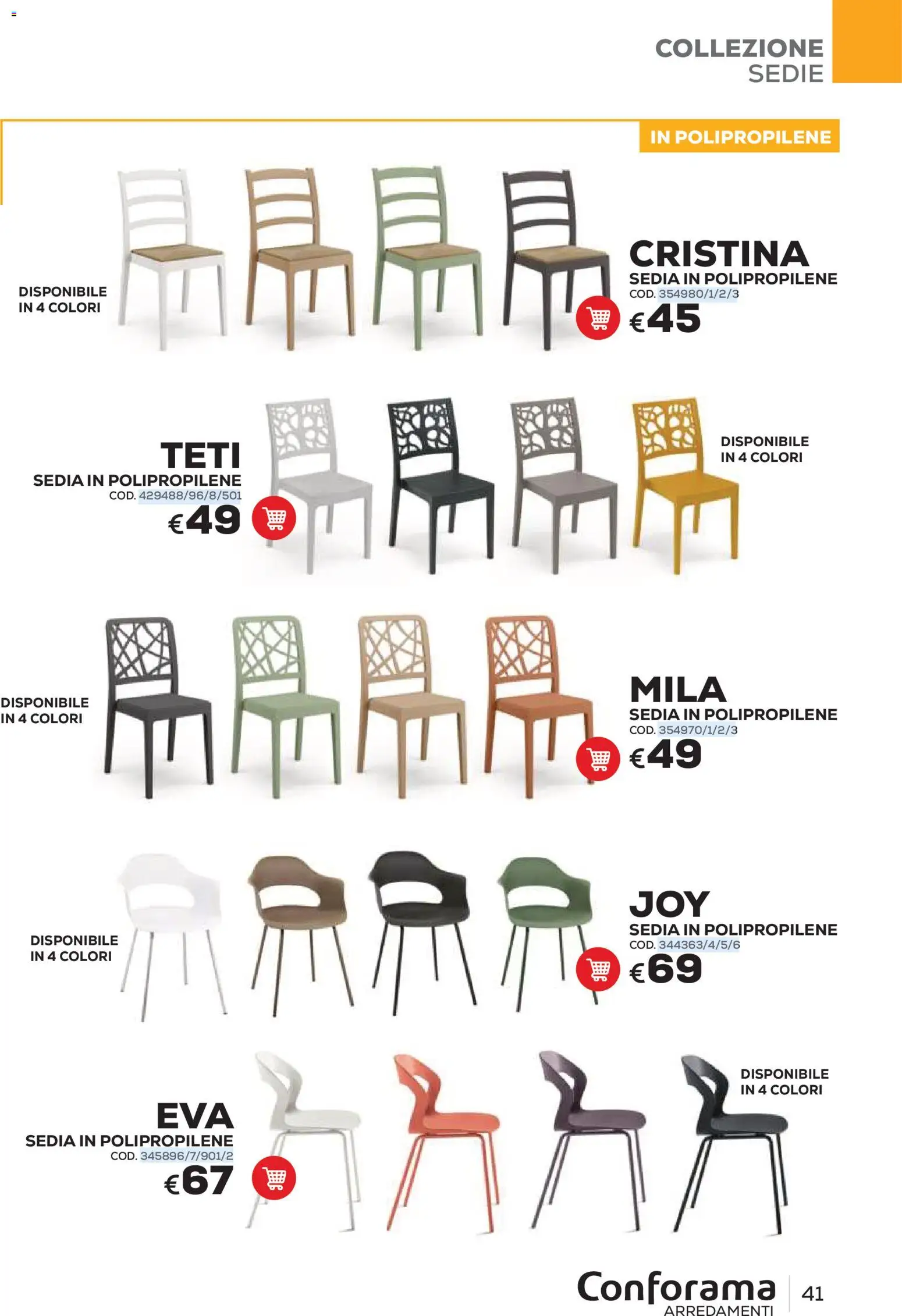 Volantino Conforama del 22/06/2026 | Pagina: 41 | Prodotti: Sedia