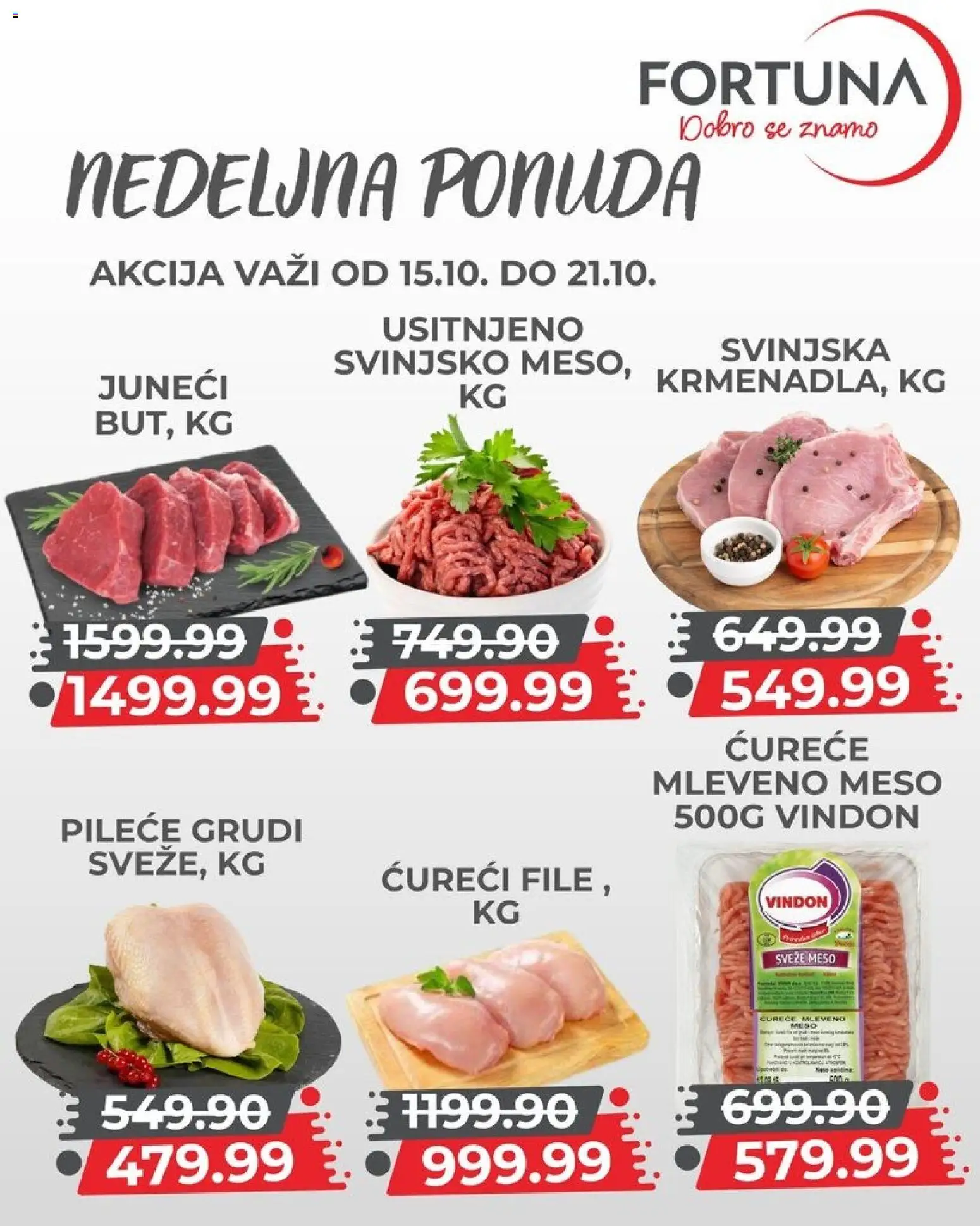 Fortuna Market katalog - važi od 15.10.2026 | Strana: 2 | Proizvode: Mleveno meso, Pileće grudi, Meso, Ćureće mleveno meso