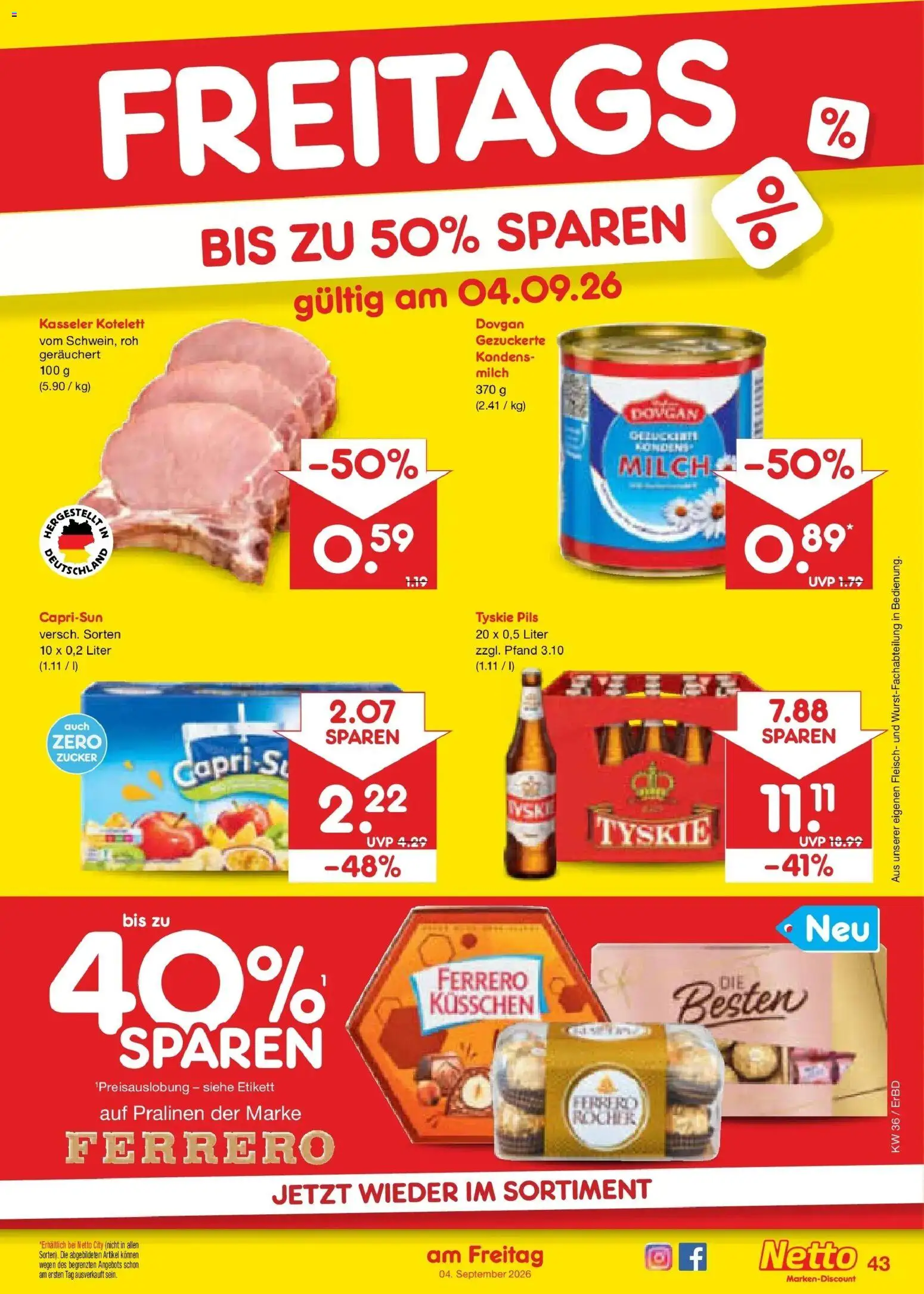 Netto Marken-Discount Prospekt Weimar – gültig ab 31.08.2026 | Seite: 55 | Produkte: Tyskie, Milch, Pils, Zucker