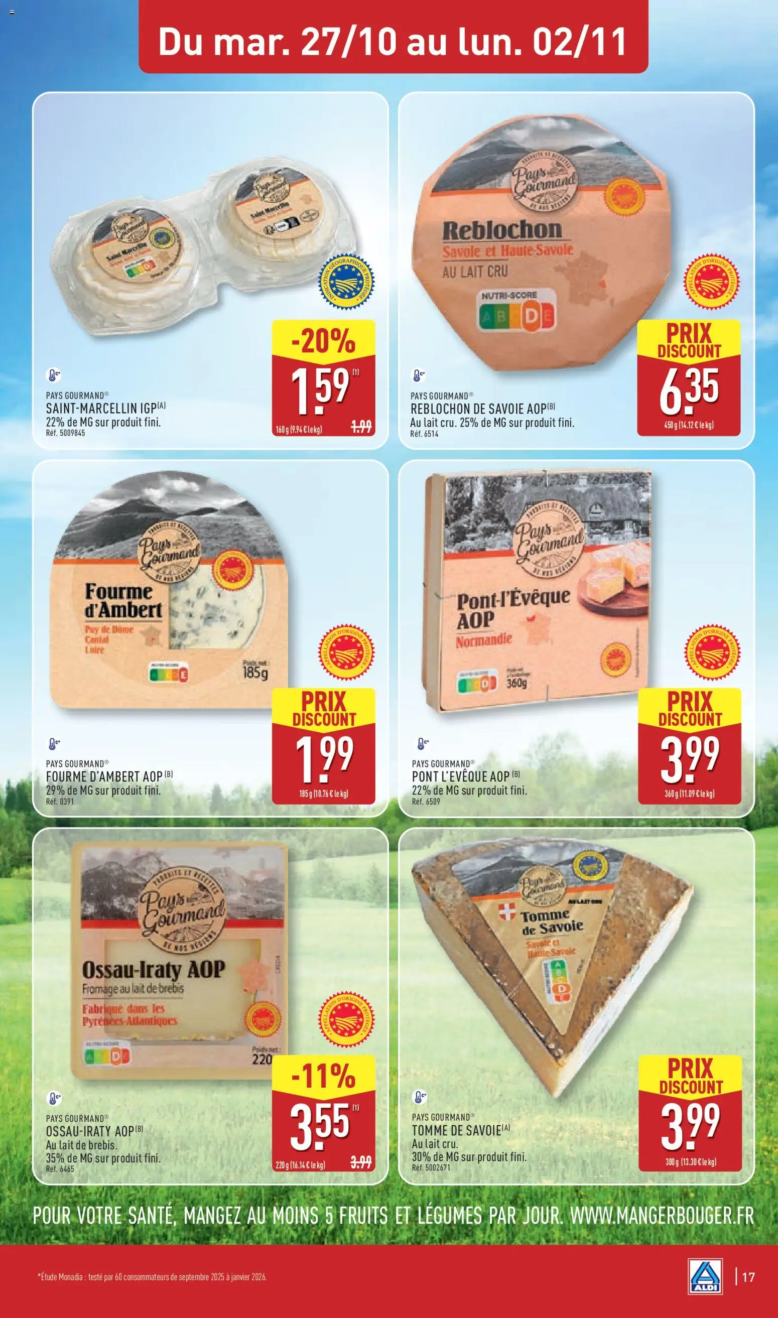 {H1} | Page: 19 | Produits: Cantal, Reblochon, Lait, Fromage