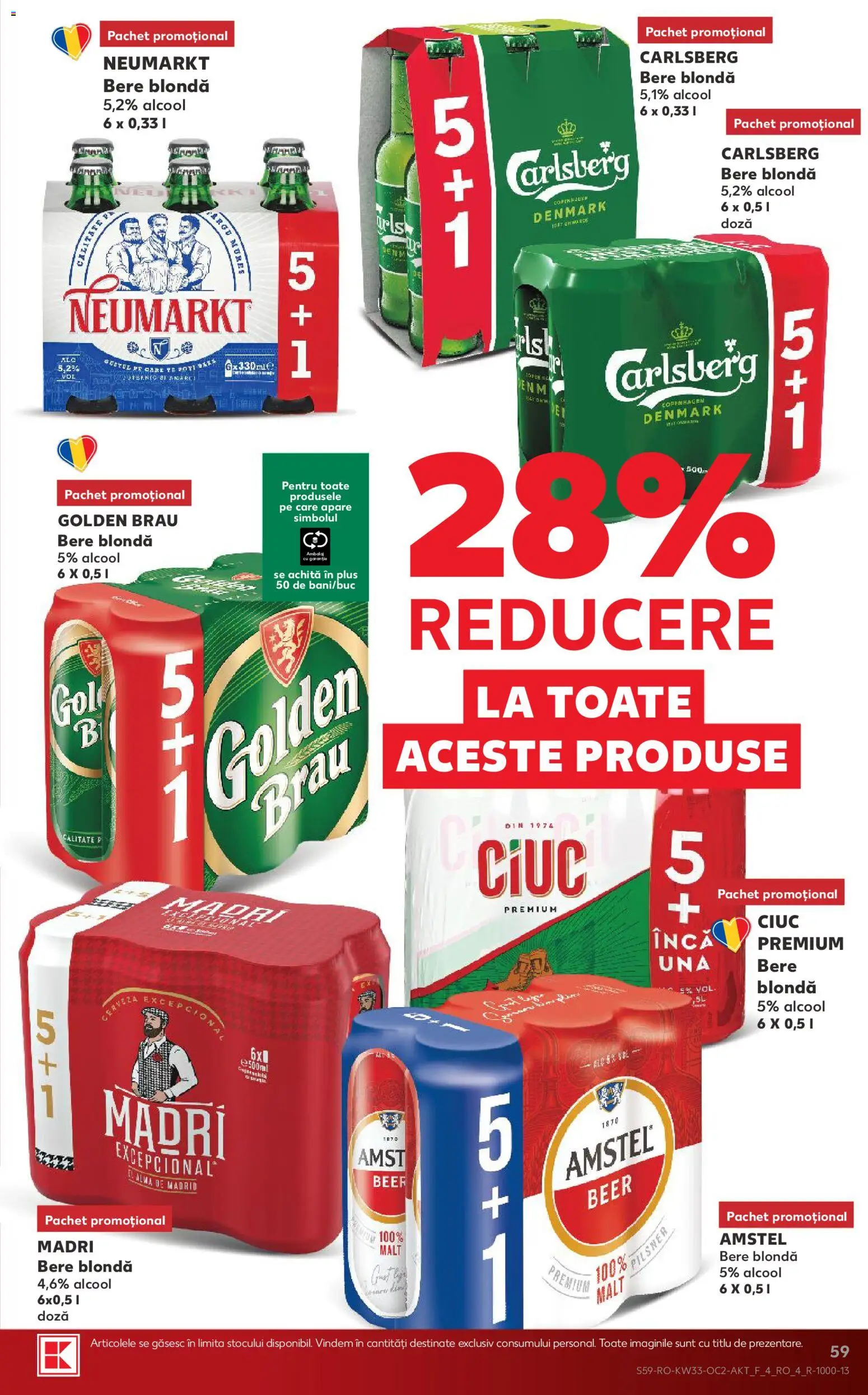 Noul catalog Kaufland – valabil de la 12.08.2026 | Pagină: 59 | Produse: Golden Brau, Premium, Bere, Plus