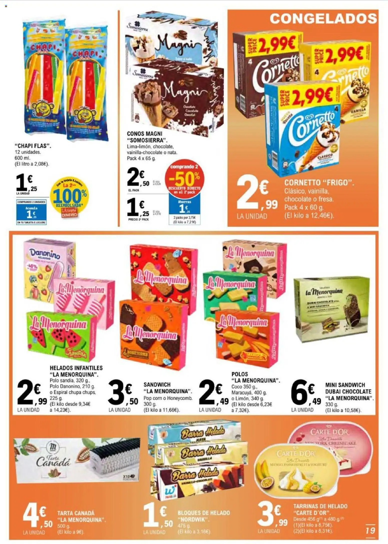 E.Leclerc folleto Salamanca │ válido desde el 17.06.2026 | Página: 19 | Productos: Chocolate, Τυρόπιτα, Helado