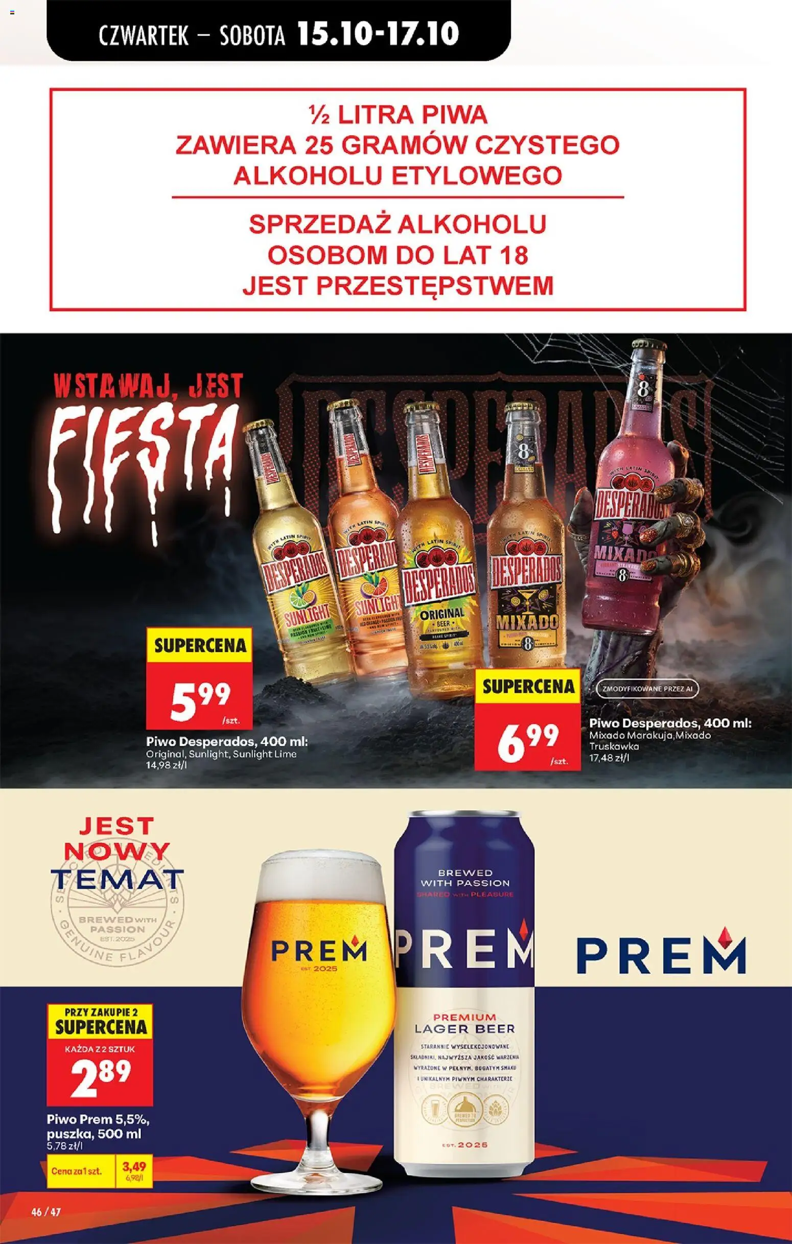 Biedronka gazetka - Czas na toast od 15.10.2026 | Strona: 72 | Produkty: Piwo, Desperados