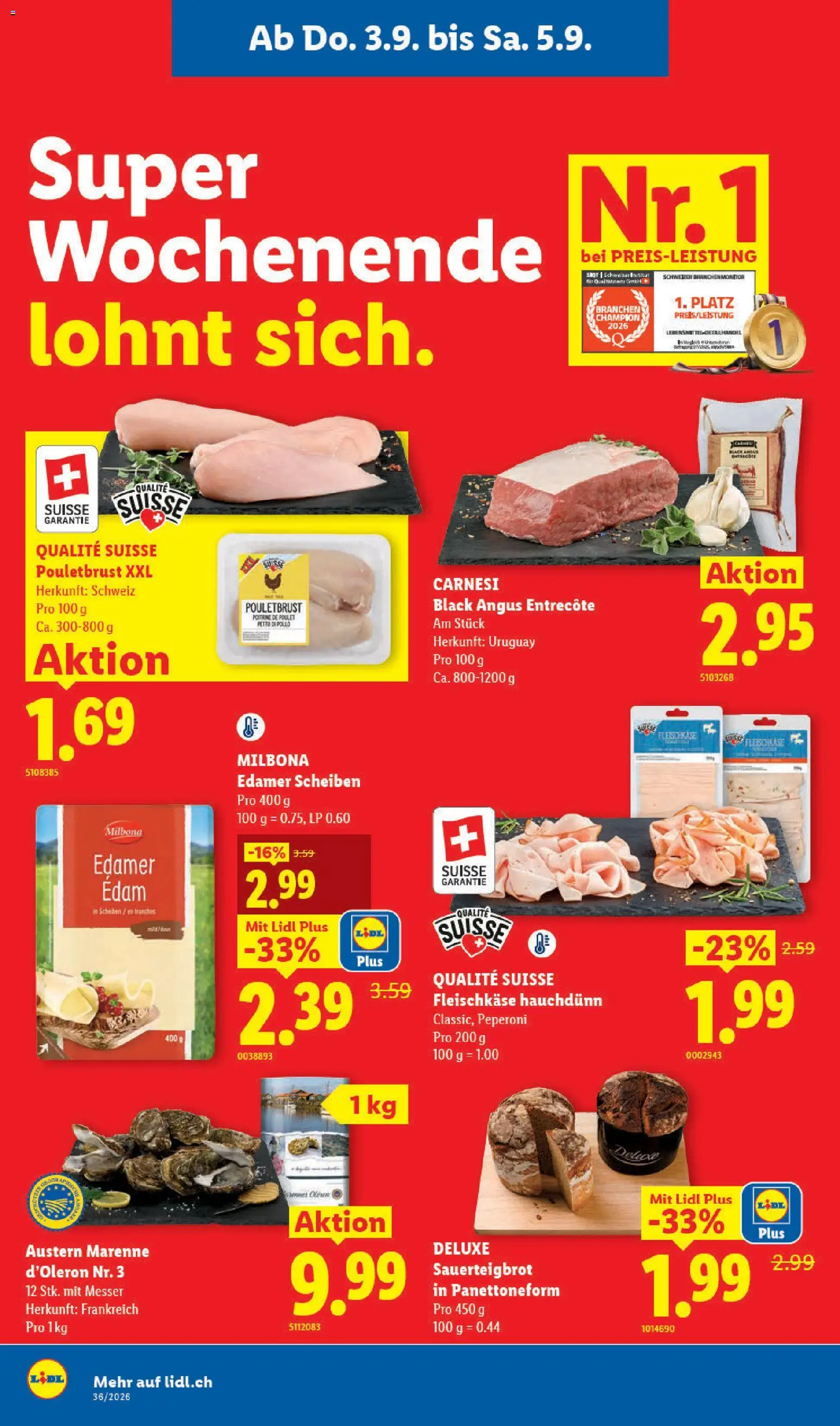 Lidl aktionen – gültig ab 03.09.2026 | Seite: 6 | Produkte: Pouletbrust, Edamer