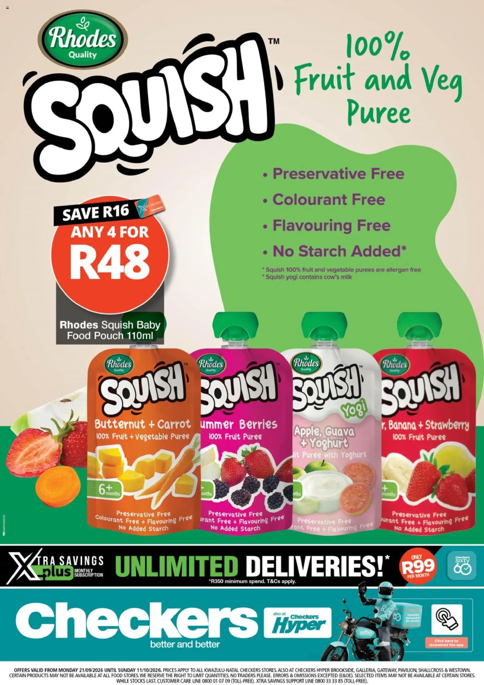 New Checkers catalogue – valid from 21/09/2026 | Page: 1 | Products: Yoghurt, Milk, Preservative, Fruit