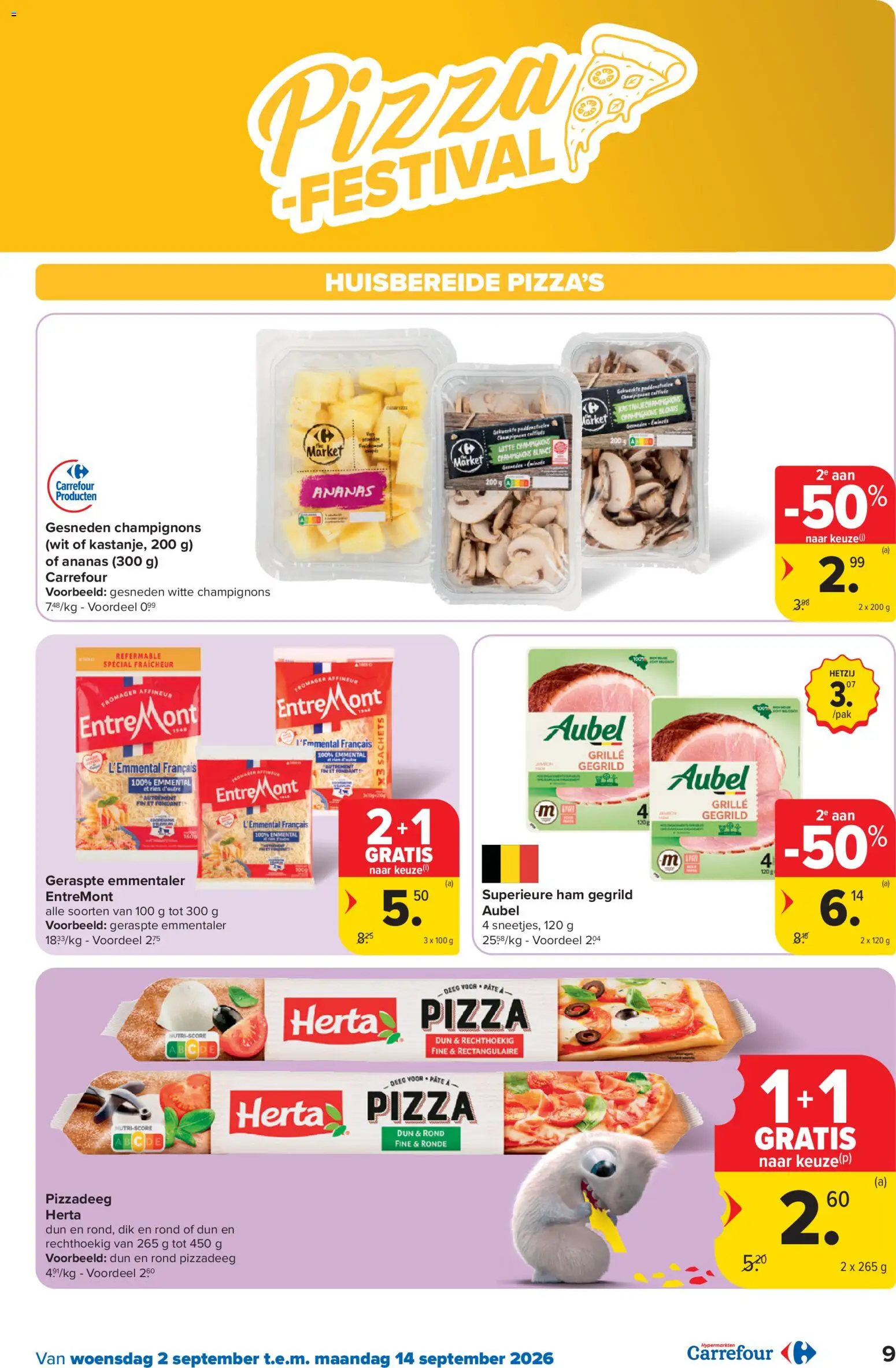 {H1} | Pagina: 9 | Producten: Pizza, Ananas, Deeg, Champignons