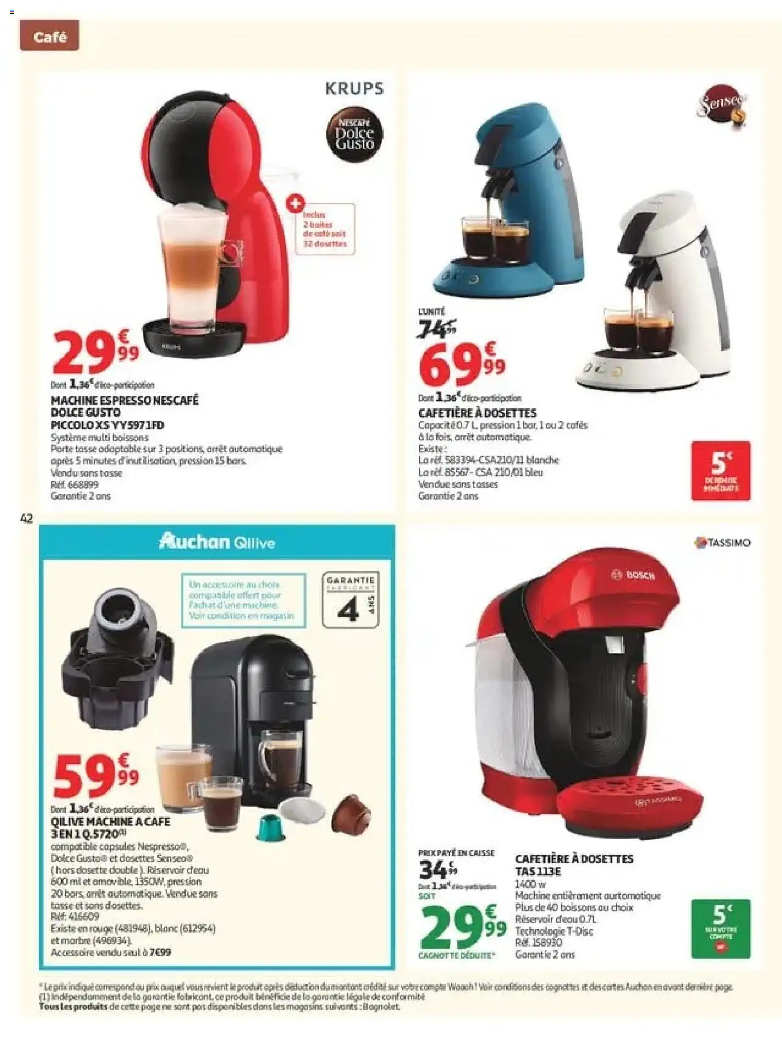 {H1} | Page: 42 | Produits: Machine à café, Capsules, Nescafe dolce gusto, Krups