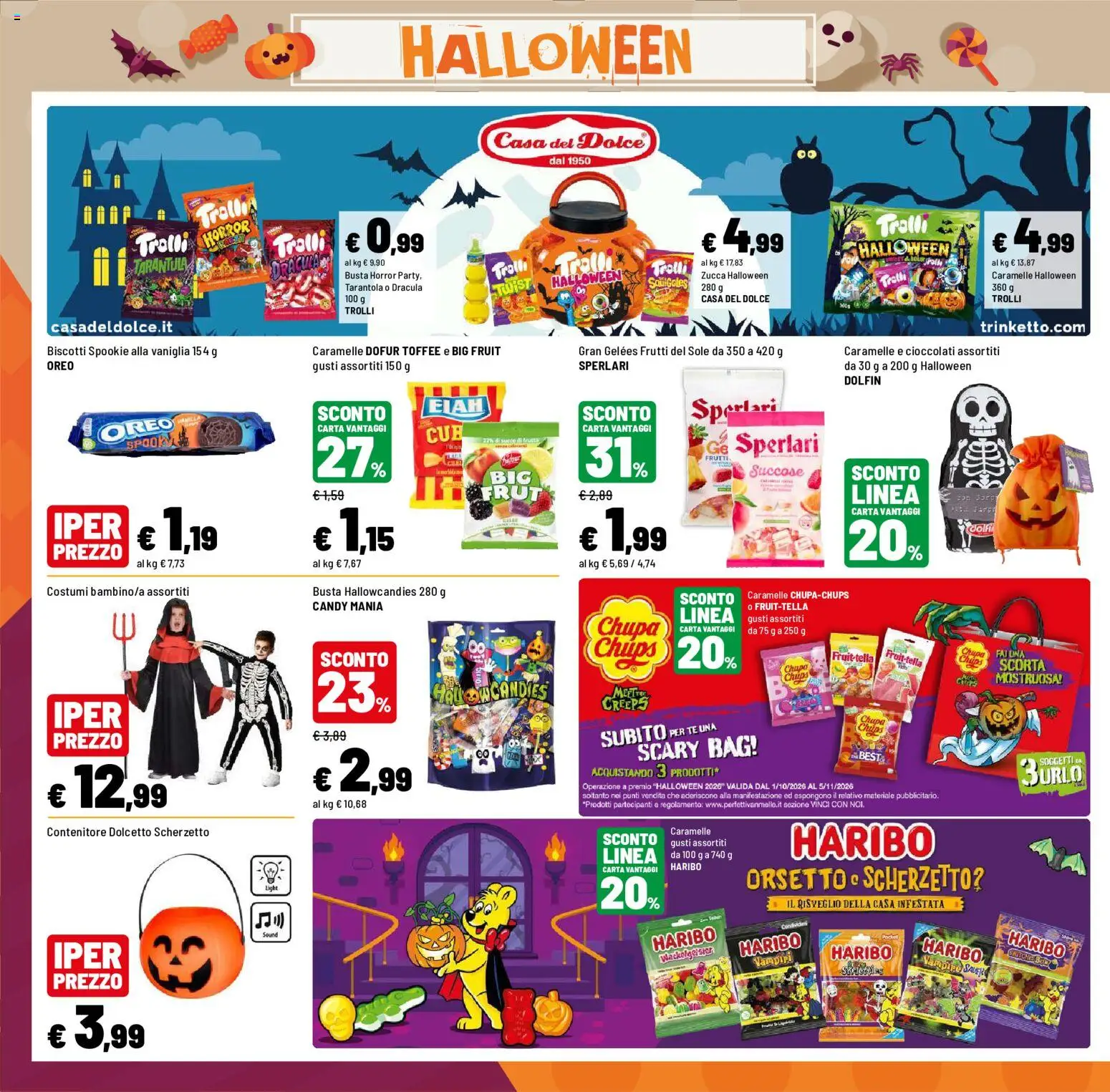 Volantino Iper del 23/10/2026 | Pagina: 20 | Prodotti: Tè, Caramelle, Zucca, Contenitore