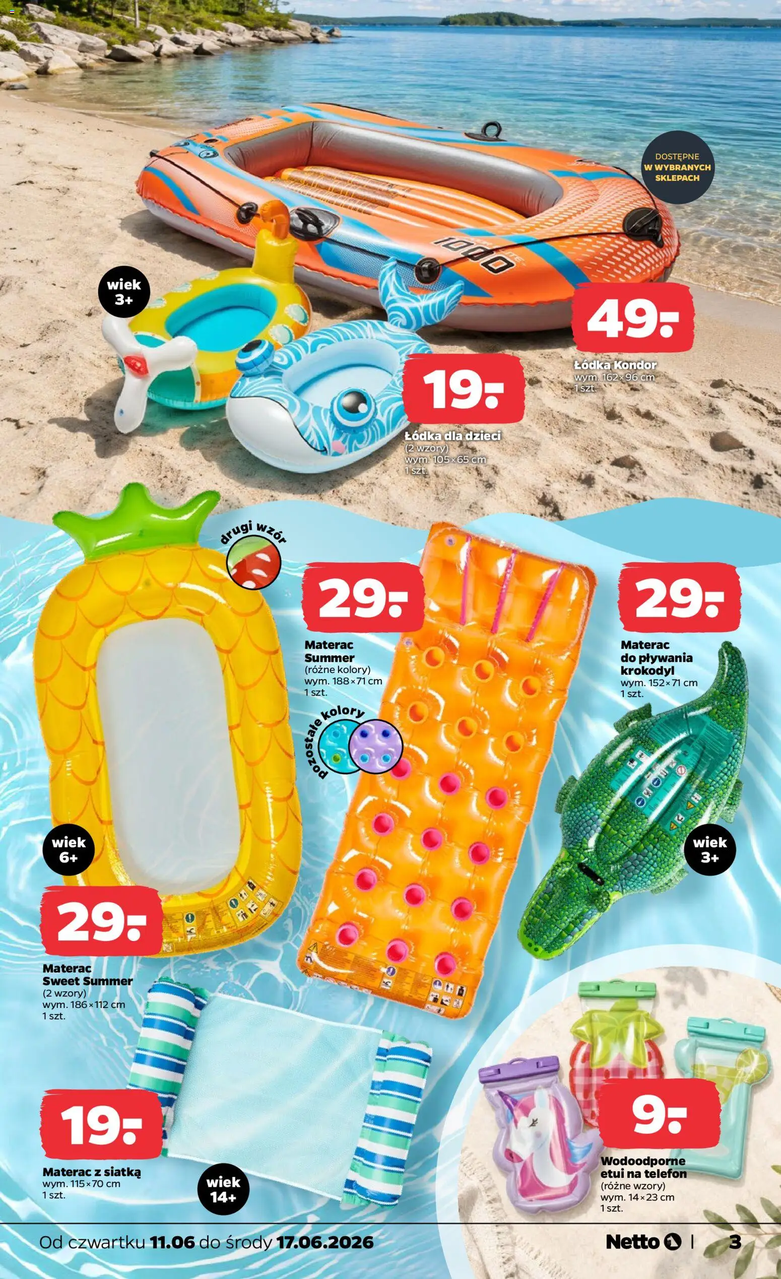 Netto gazetka od czwartku NonFood od 11.06.2026 | Strona: 3 | Produkty: Telefon, Materac, Siatka