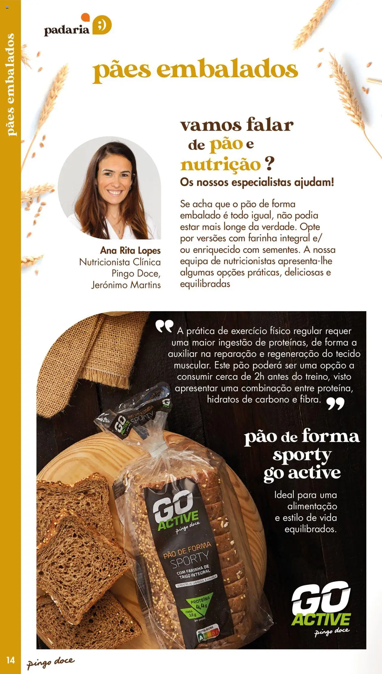 Pingo Doce - Catálogo-Padaria │ válido de 20/05/2025 | Página: 14 | Produtos: Farinha de trigo, Sementes de girassol, Pão, Farinha integral