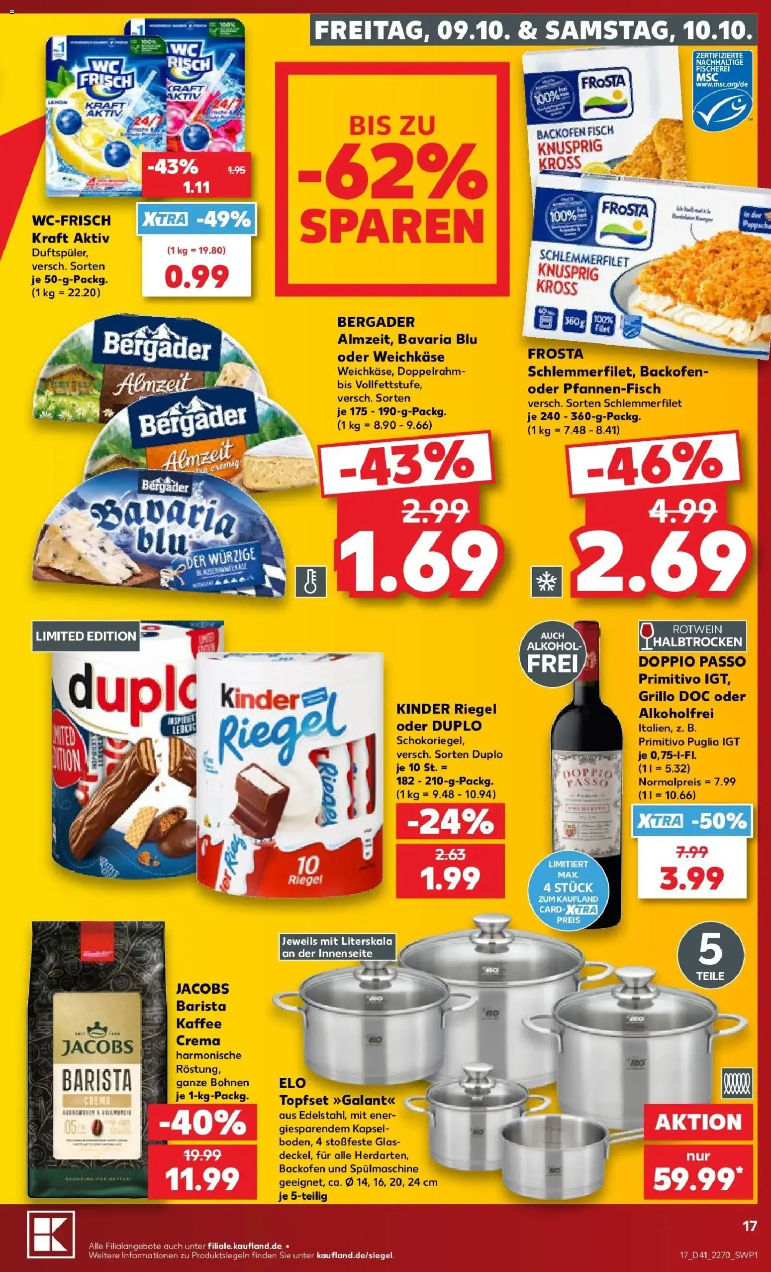 Prospekt Kaufland ab 08.10.2026 » Angebote Online zum Blättern | Seite: 17 | Produkte: Kaffee, Rotwein, Kinder riegel, Backofen