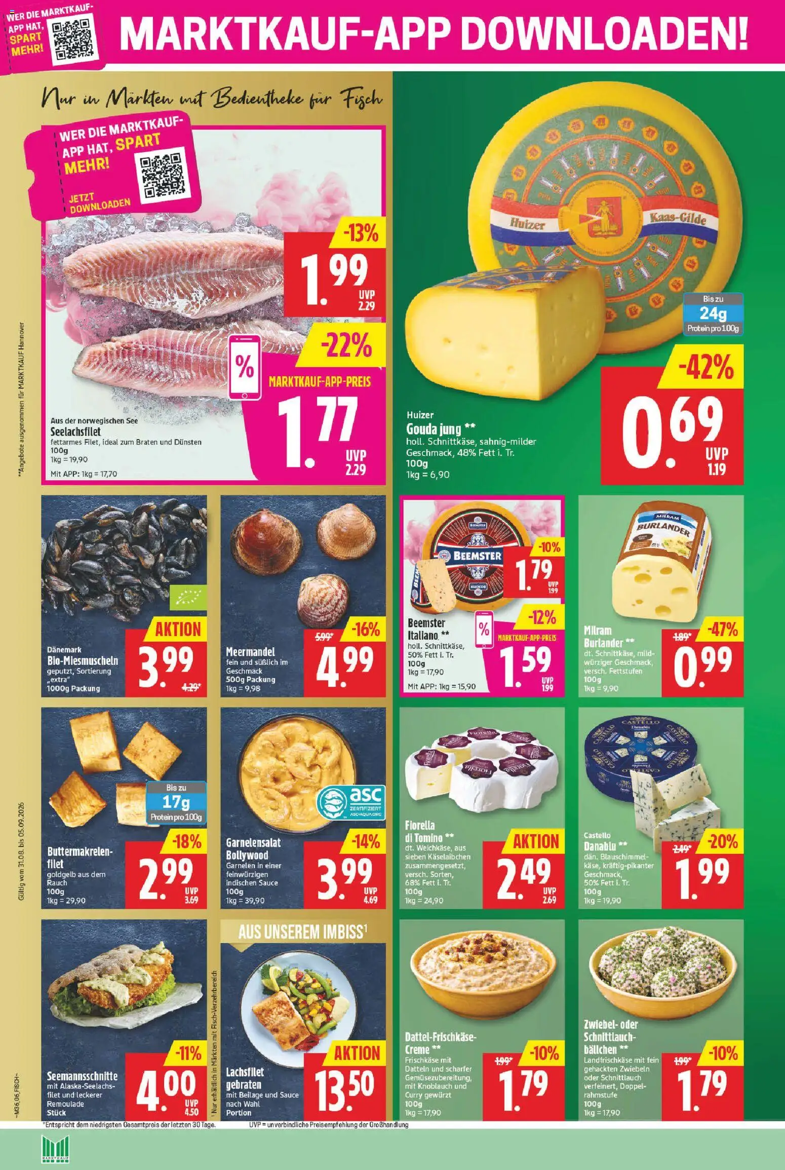 Marktkauf Prospekt – gültig ab 31.08.2026 | Seite: 8 | Produkte: Fisch, Milram, Knoblauch, Frischkase