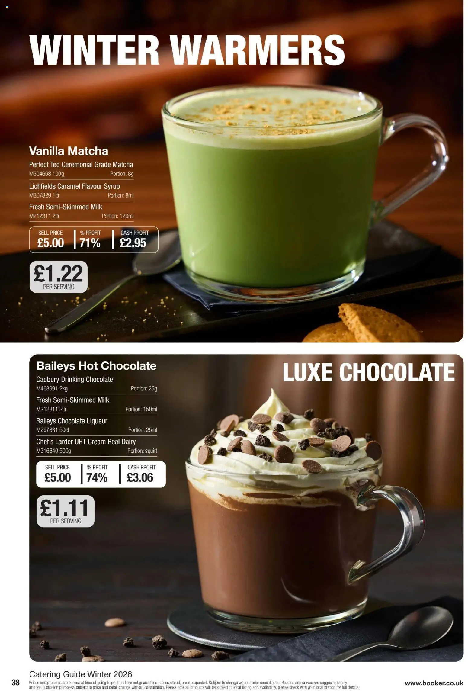 {H1} | Page: 38 | Products: Chocolate, Syrup, Vanilla, Hot chocolate