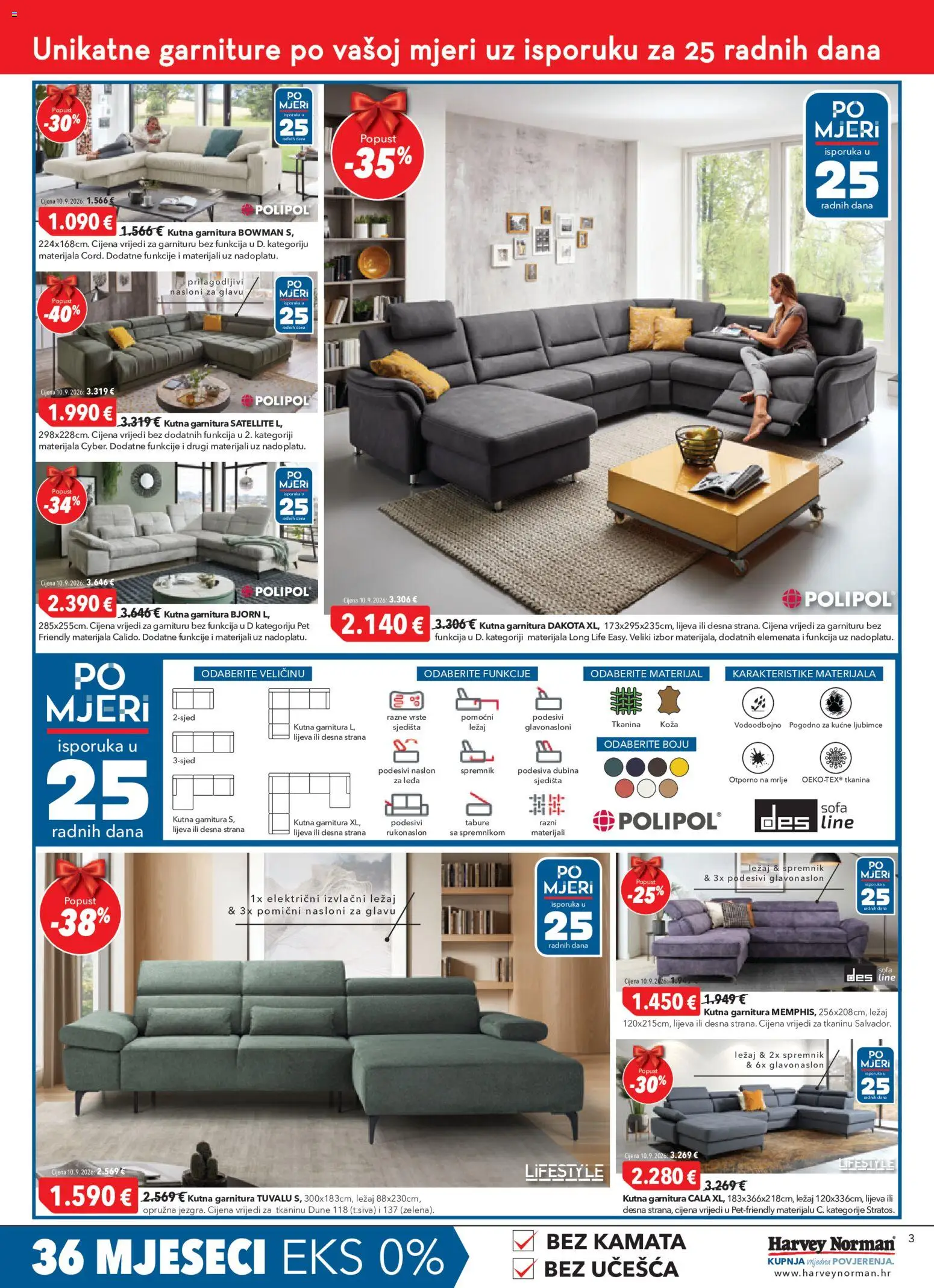 Harvey Norman katalog | vrijedi od 01.10.2026 | Stranica: 3 | Proizvodi: Sofa, Tabure, Kutna garnitura