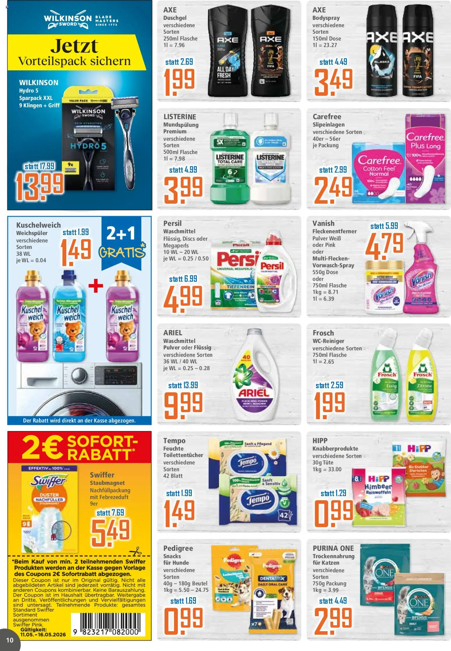 Klaas & Kock Prospekt 	 – gültig ab 11.05.2026 | Seite: 10 | Produkte: Purina one, Kuschelweich, Weichspüler, Swiffer
