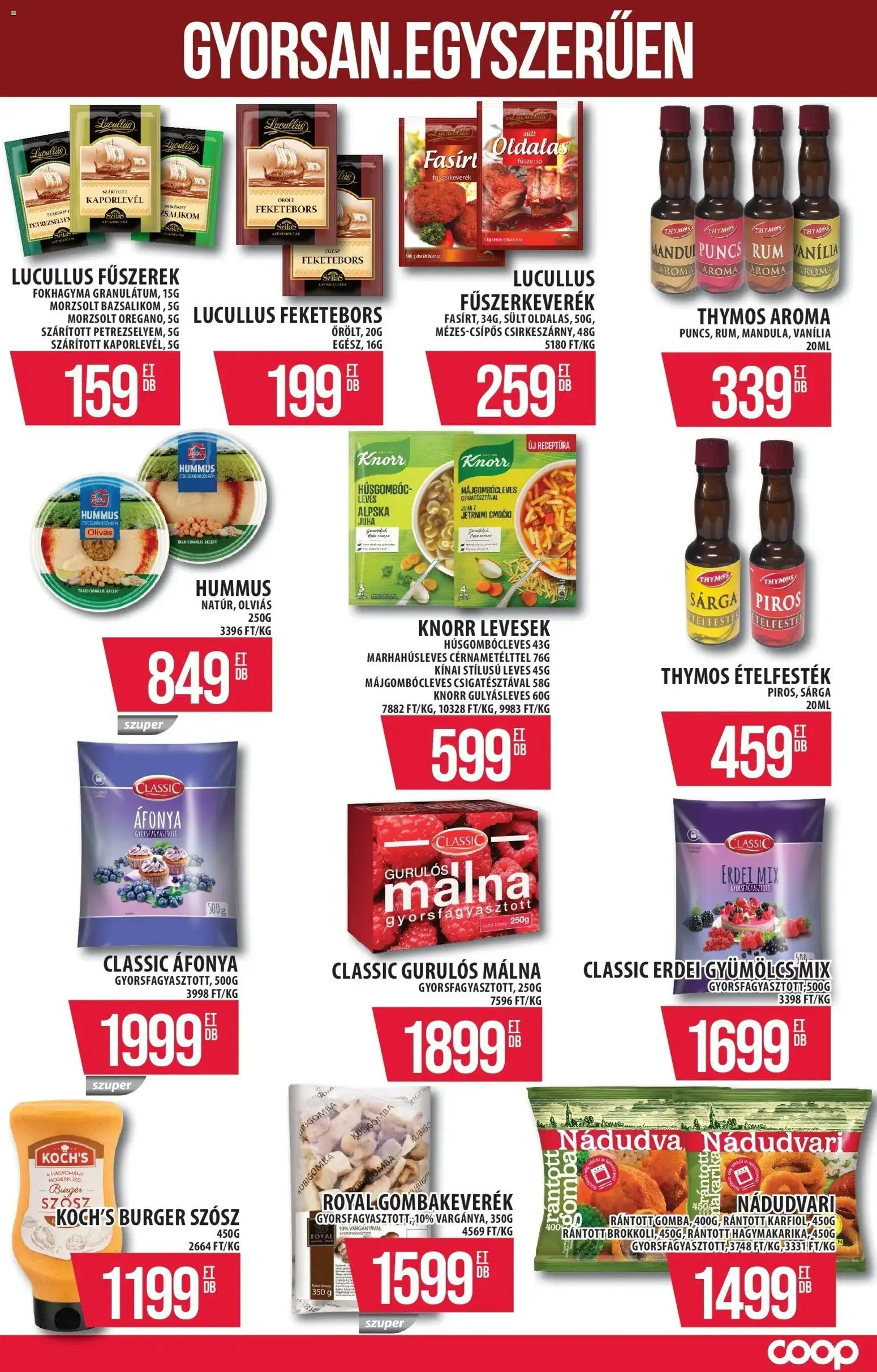 COOP Szolnok akciós ujság - amely érvényes a következő dátumtól: 12.03.2026 | Oldal: 9 | Termékek: Málna, Fűszerkeverék, Fűszerek, Rum