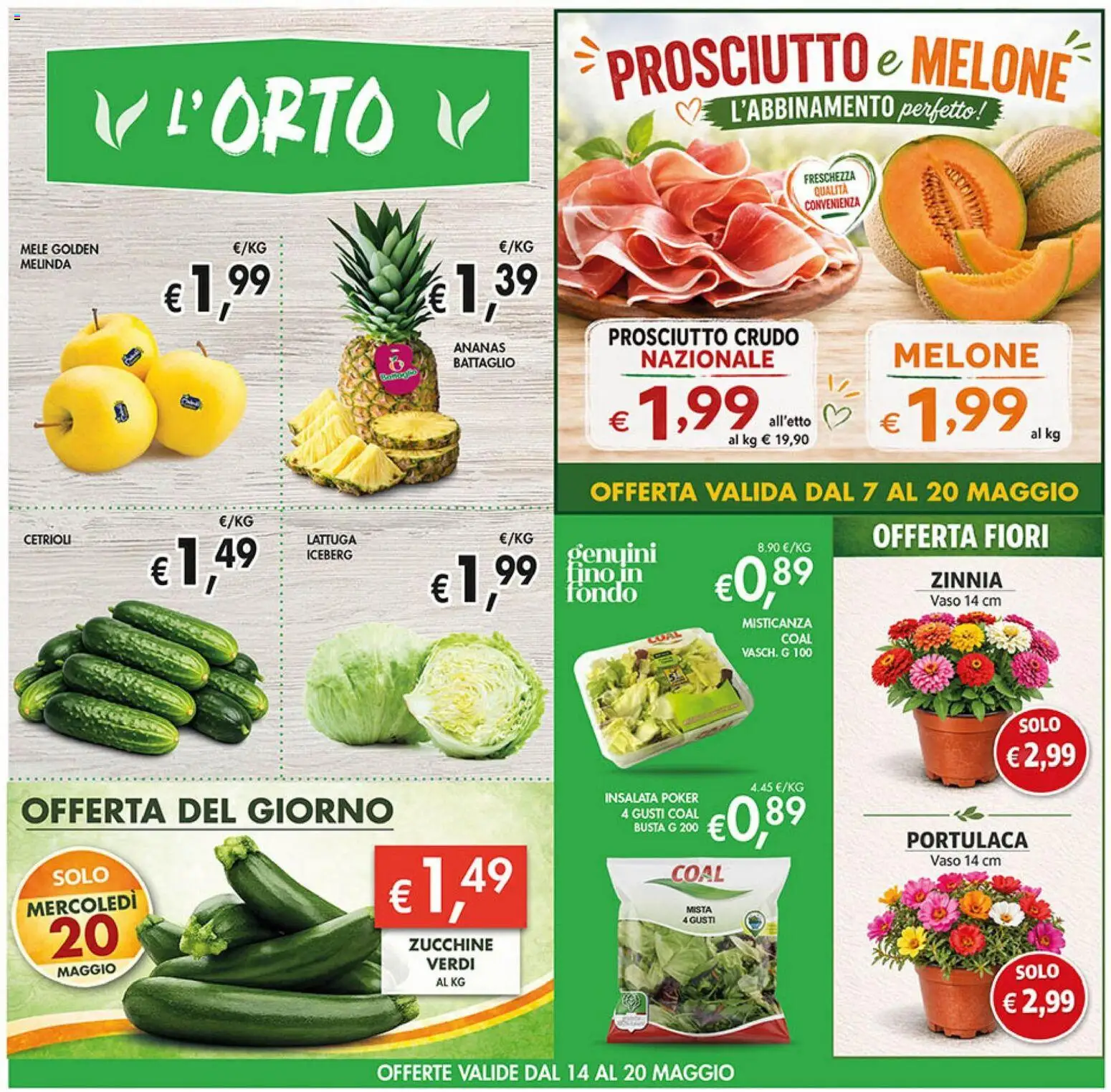 Volantino Coal del 07.05.2026 | Pagina: 7 | Prodotti: Misticanza, Prosciutto, Ananas, Lattuga