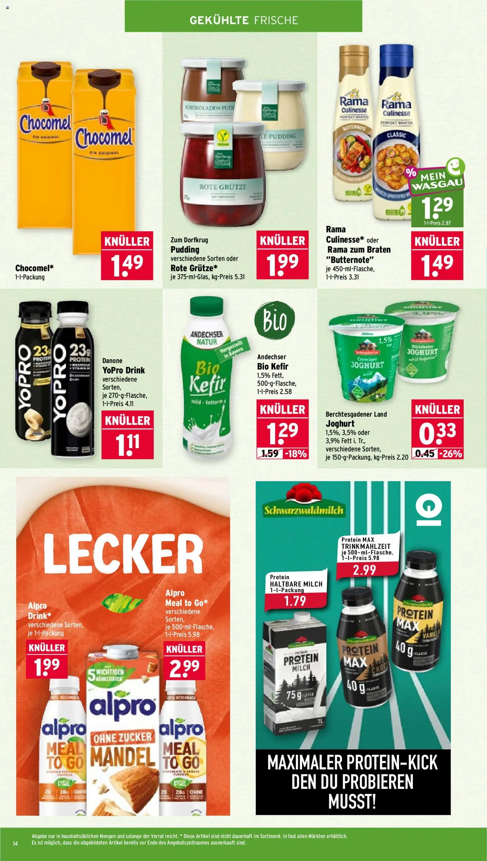 Wasgau Prospekt – gültig ab 26.10.2026 | Seite: 14 | Produkte: Kefir, Joghurt, Haltbare milch, Zucker