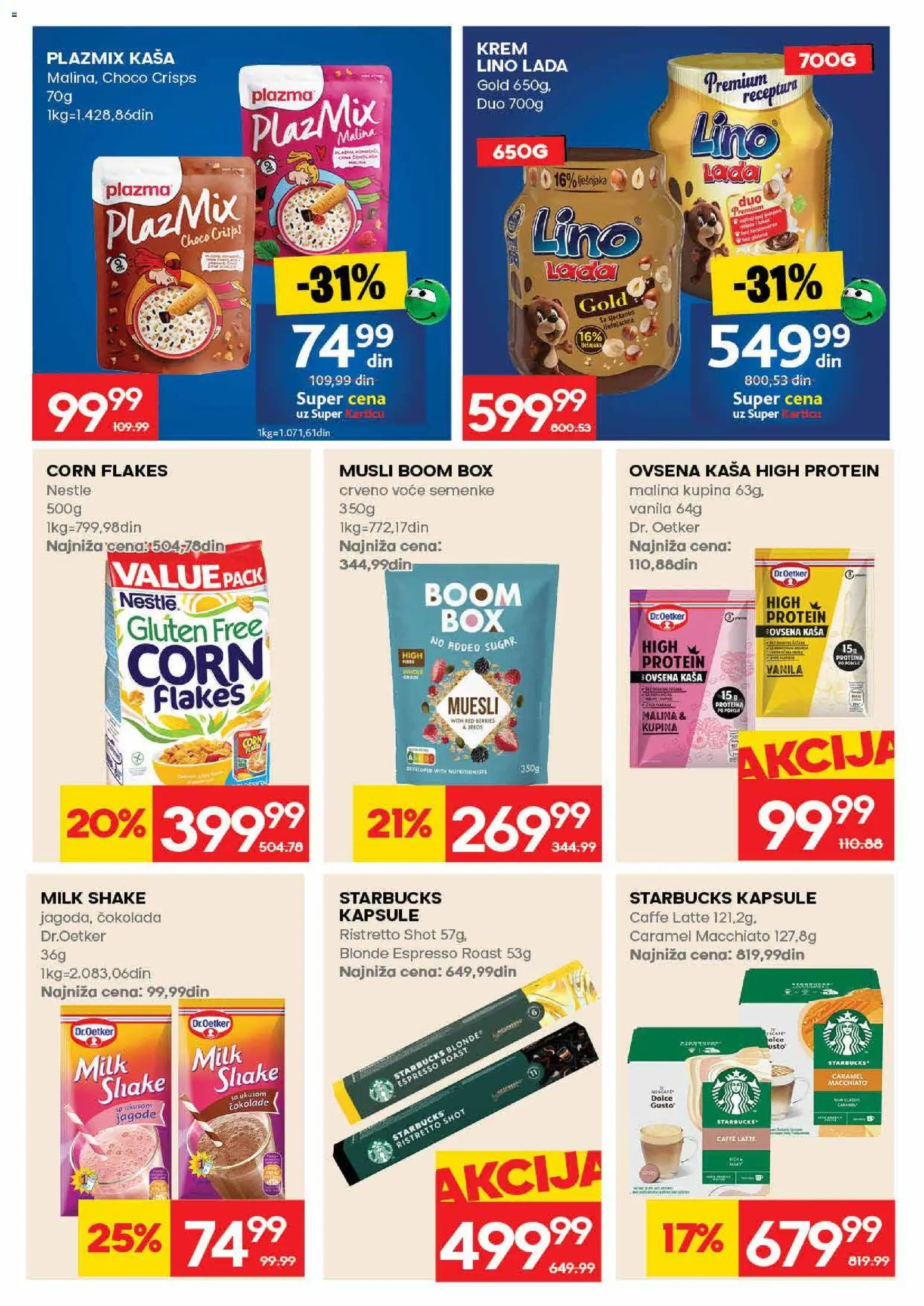 Mercator katalog - važi od 16.07.2026 | Strana: 16 | Proizvode: Ovsena kaša, Kupina, Musli, Lino lada