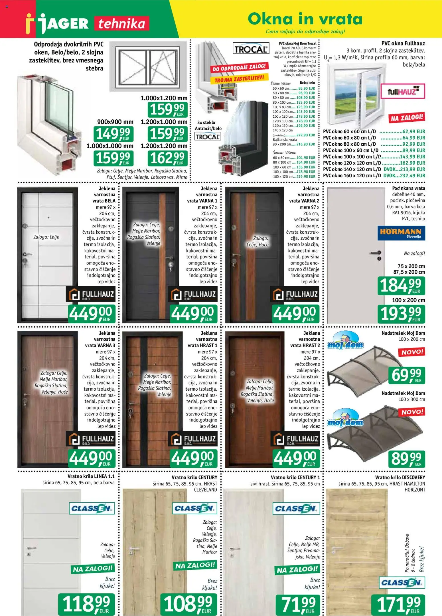 Novi Jager katalog ponudbe – veljaven od 22.07.2026 | Stran: 9 | Izdelki: Okno, Kljuka, Krilo, Vrata