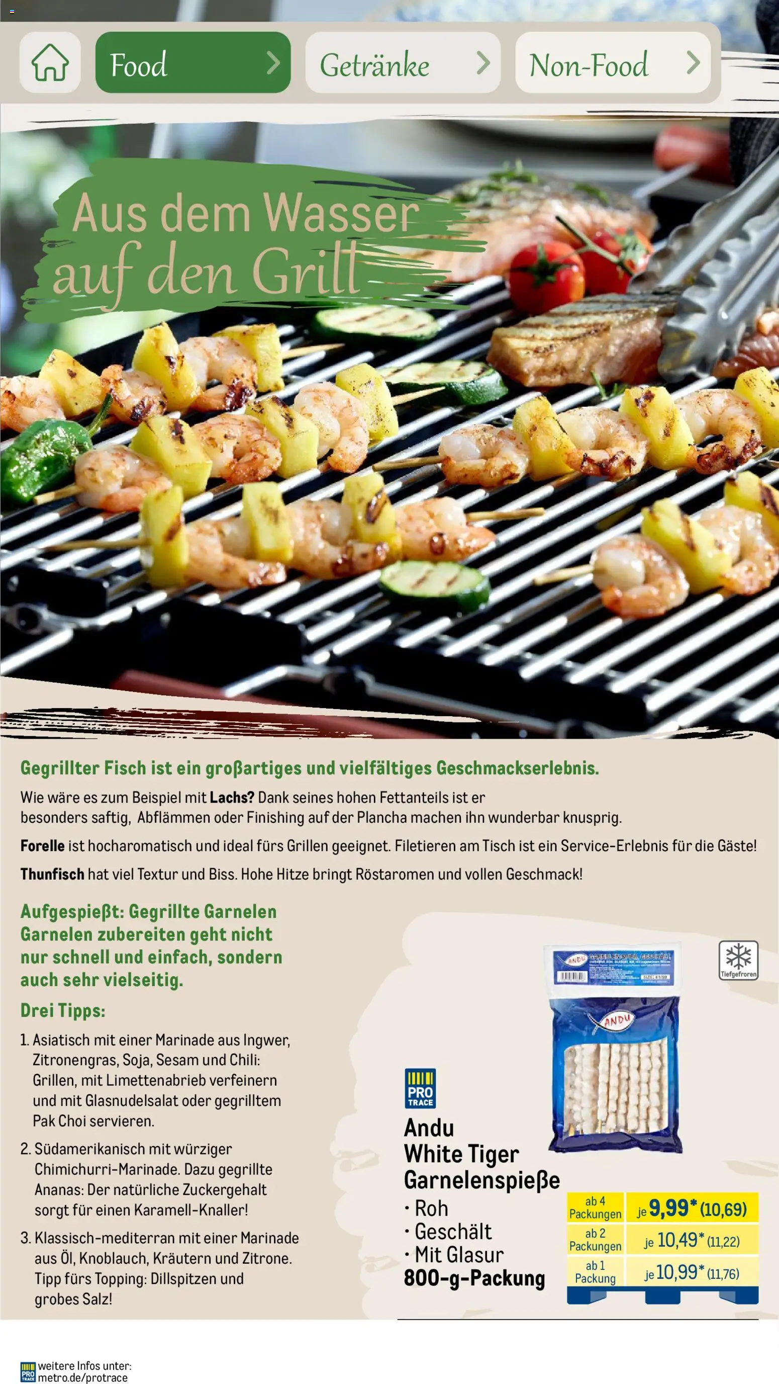 Metro Saisonkatalog Outdoor Dining – gültig ab 01.06.2026 | Seite: 11 | Produkte: Thunfisch, Tisch, Ananas, Wasser