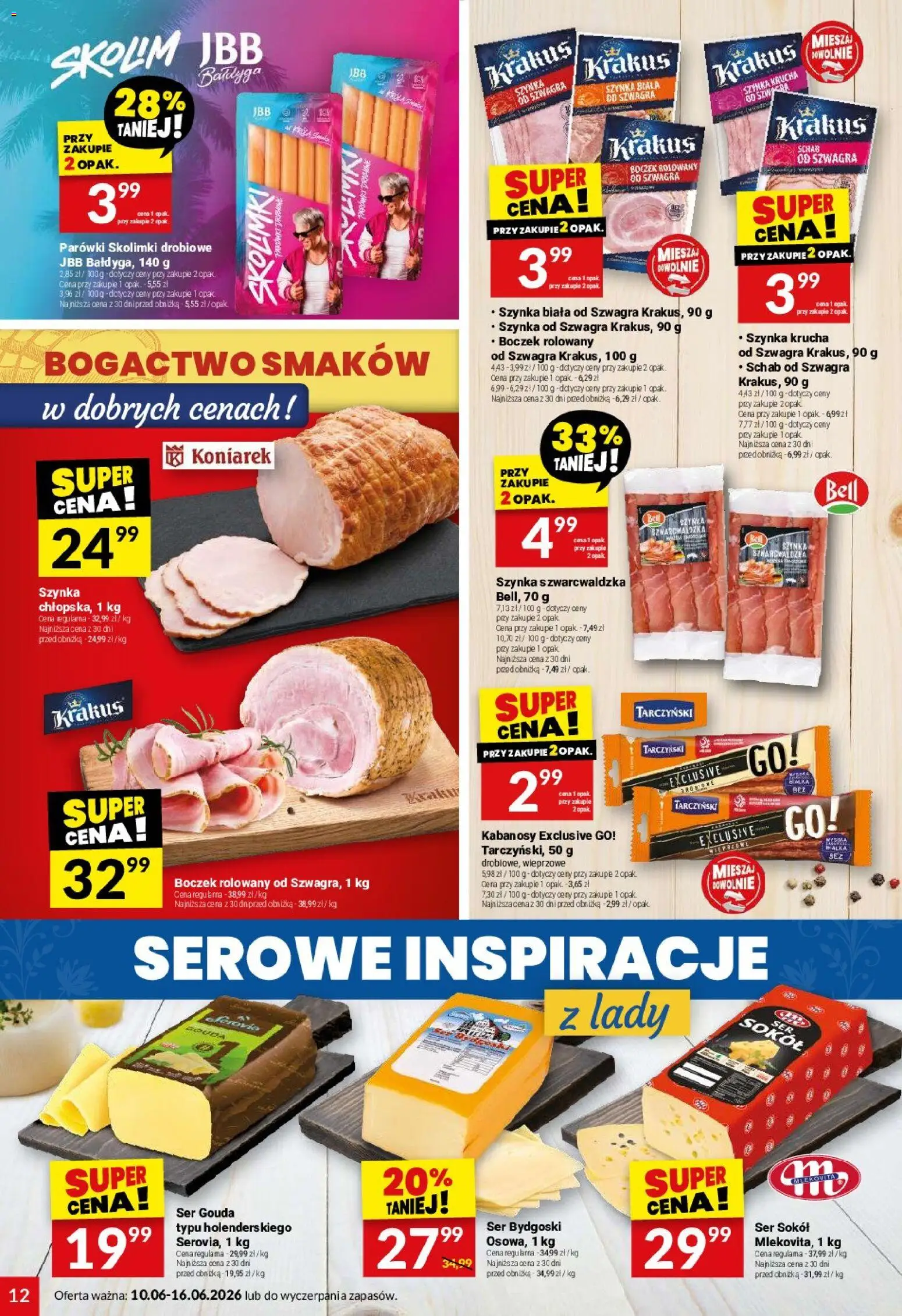 Twój Market gazetka od 10.06.2026 | Strona: 12 | Produkty: Schab, Szynka, Ser, Ser gouda