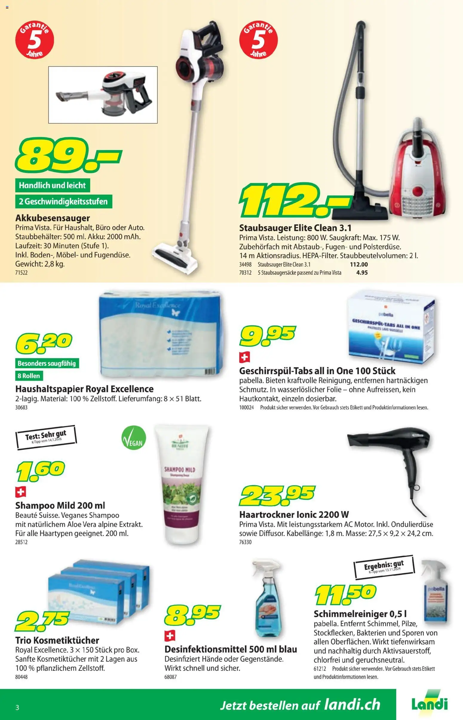 Landi ( Deaktivovane pre Letakomat )  aktionen – gültig ab 28.09.2026 | Seite: 7 | Produkte: Shampoo, Geschirrspültabs, Gewicht, Staubsauger