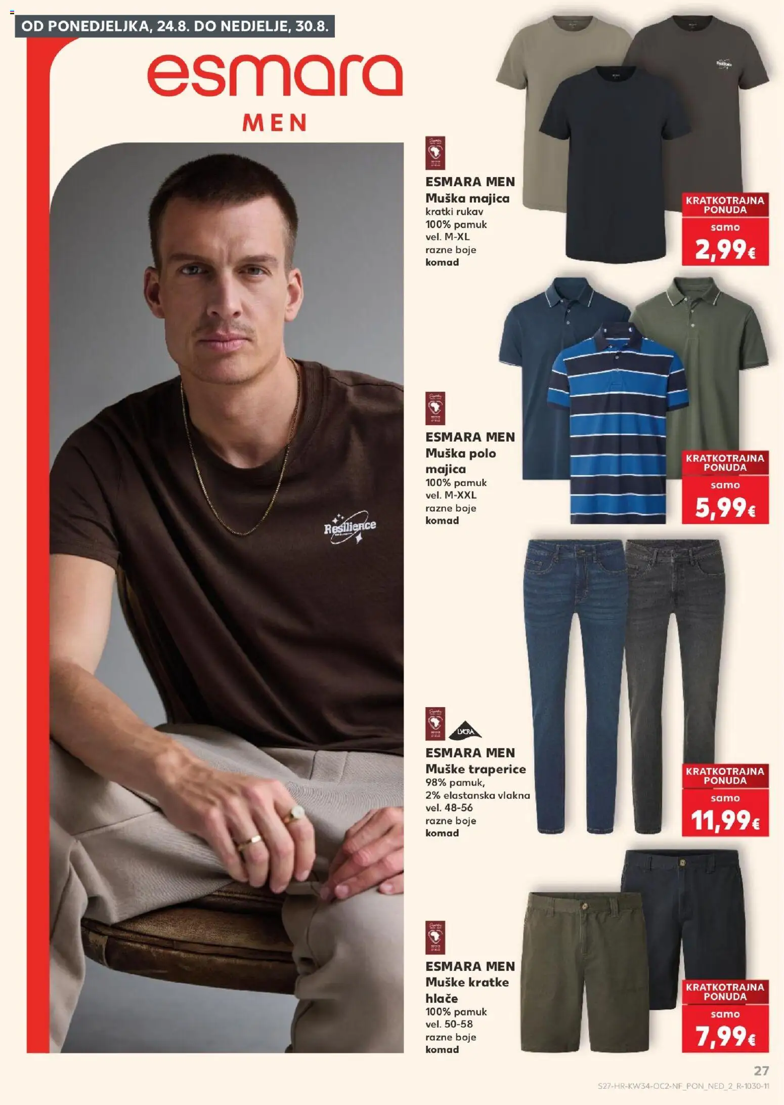 Kaufland katalog | vrijedi od 19.08.2026 | Stranica: 27 | Proizvodi: Hlače, Kratke hlače, Traperice, Polo majica