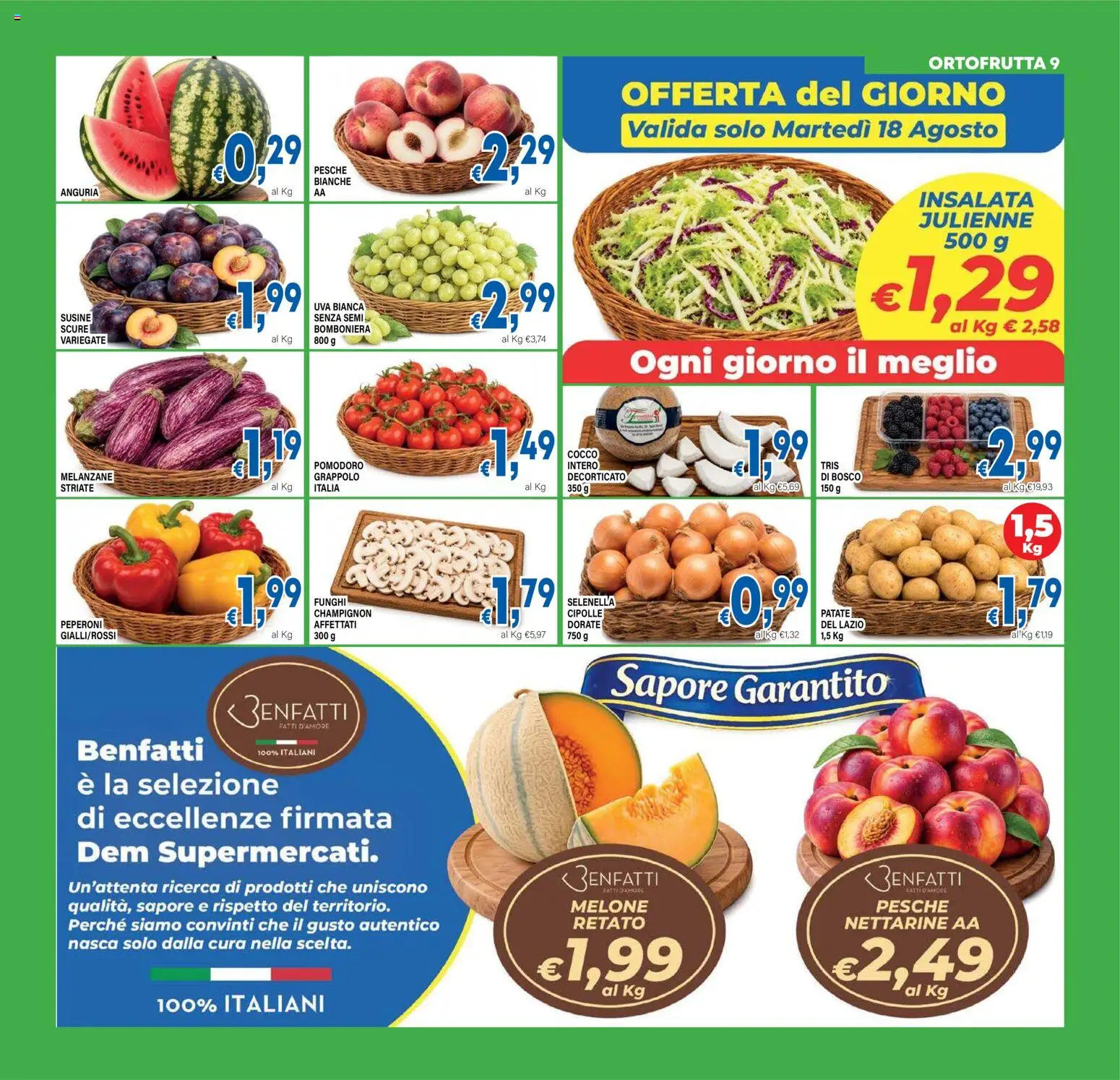 Volantino DEM del 12/08/2026 | Pagina: 9 | Prodotti: Patate, Cipolle, Pomodoro, Melanzane