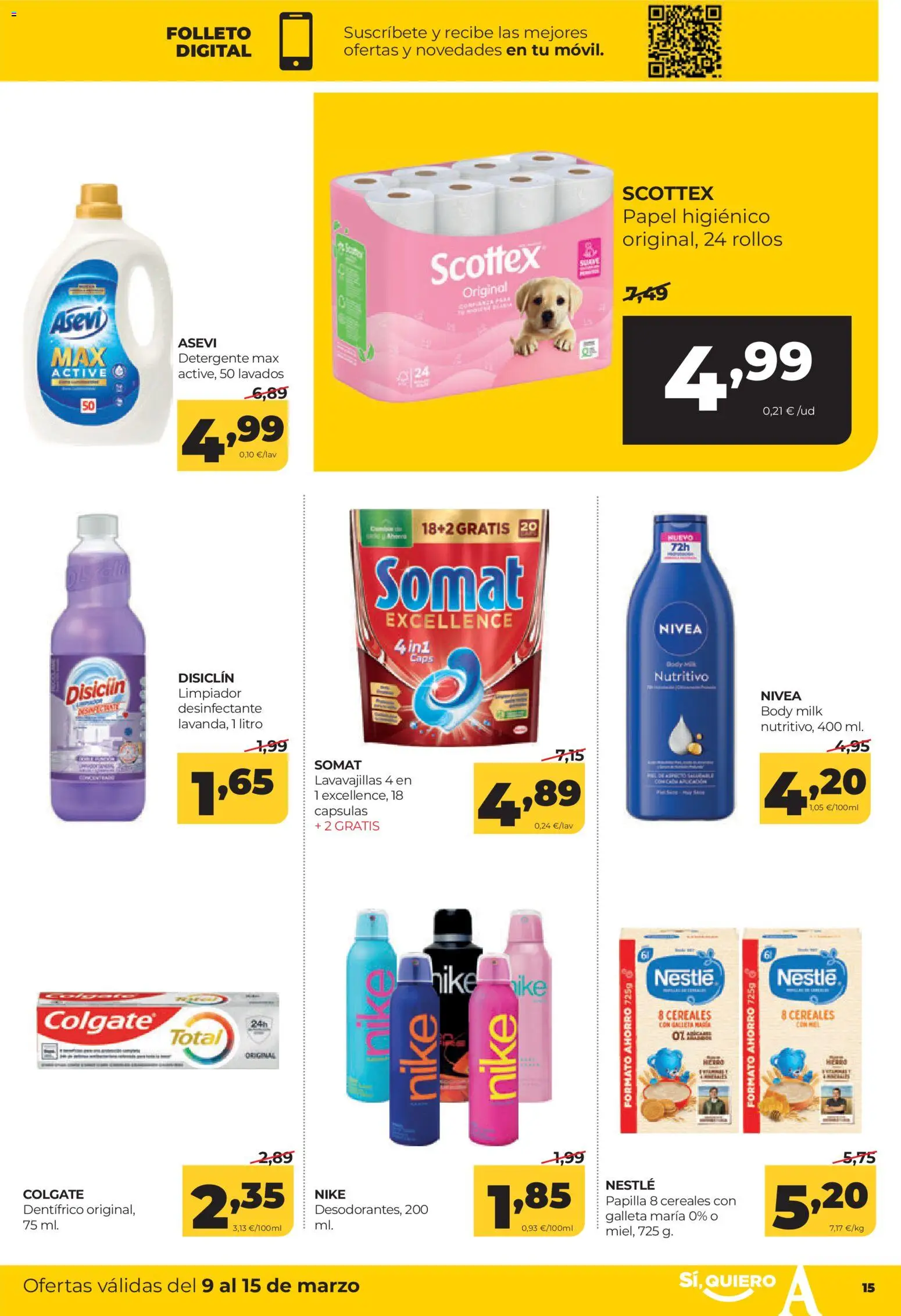 Alimerka folleto Asturias │ válido desde el 09.03.2026 | Página: 15 | Productos: Detergente, Papel higienico, Cereales, Body