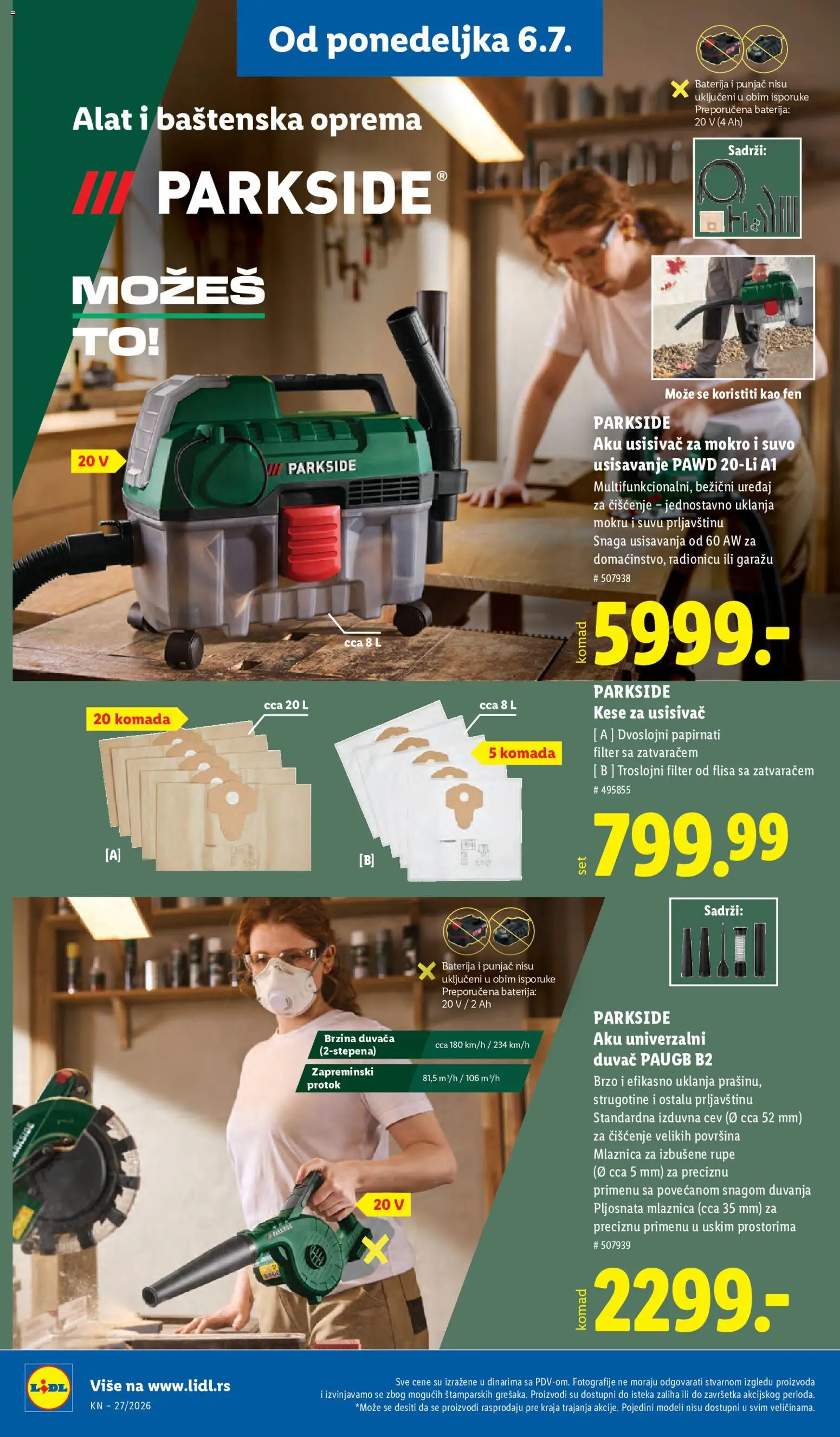 Lidl katalog - važi od 02.07.2026 | Strana: 86 | Proizvode: Usisivač, Parkside, Fen, Baterija