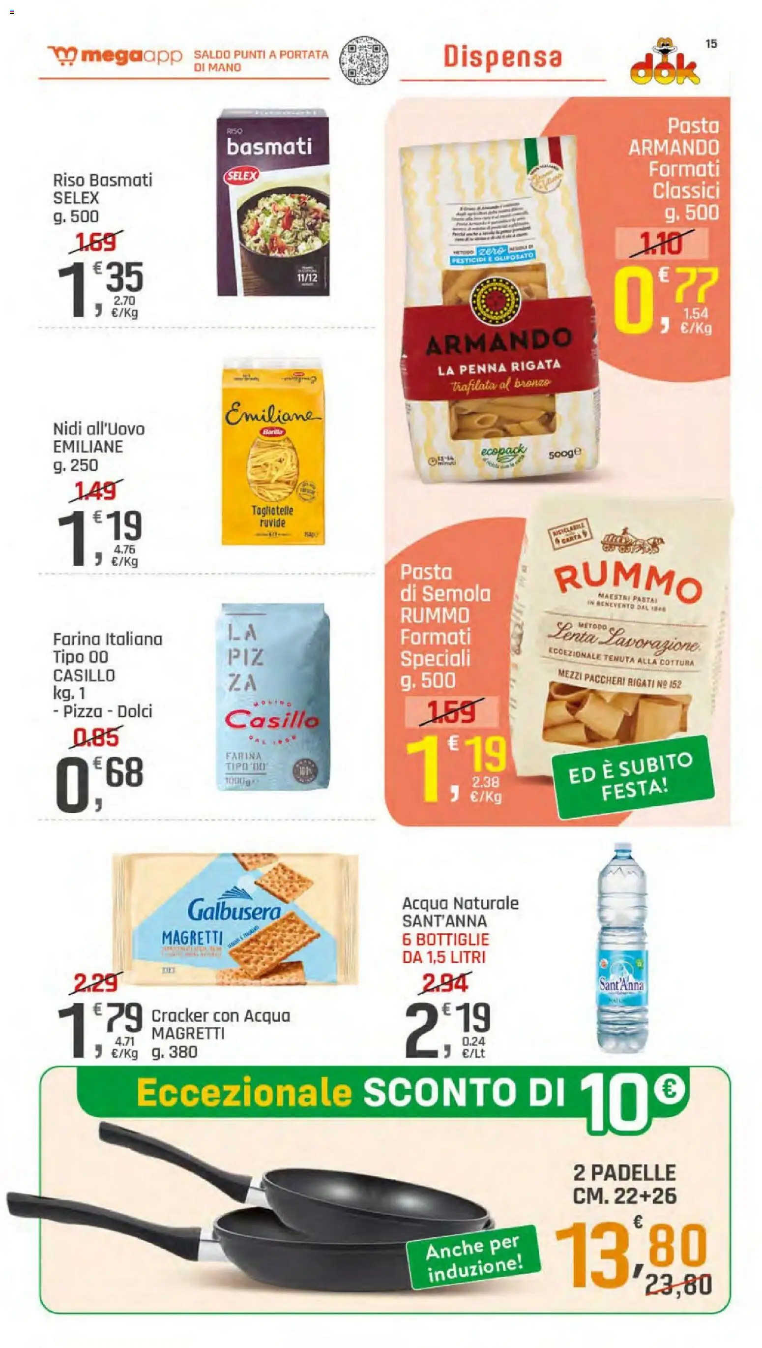 Volantino DOK del 08/10/2026 | Pagina: 15 | Prodotti: Pizza, Acqua, Acqua naturale, Paccheri