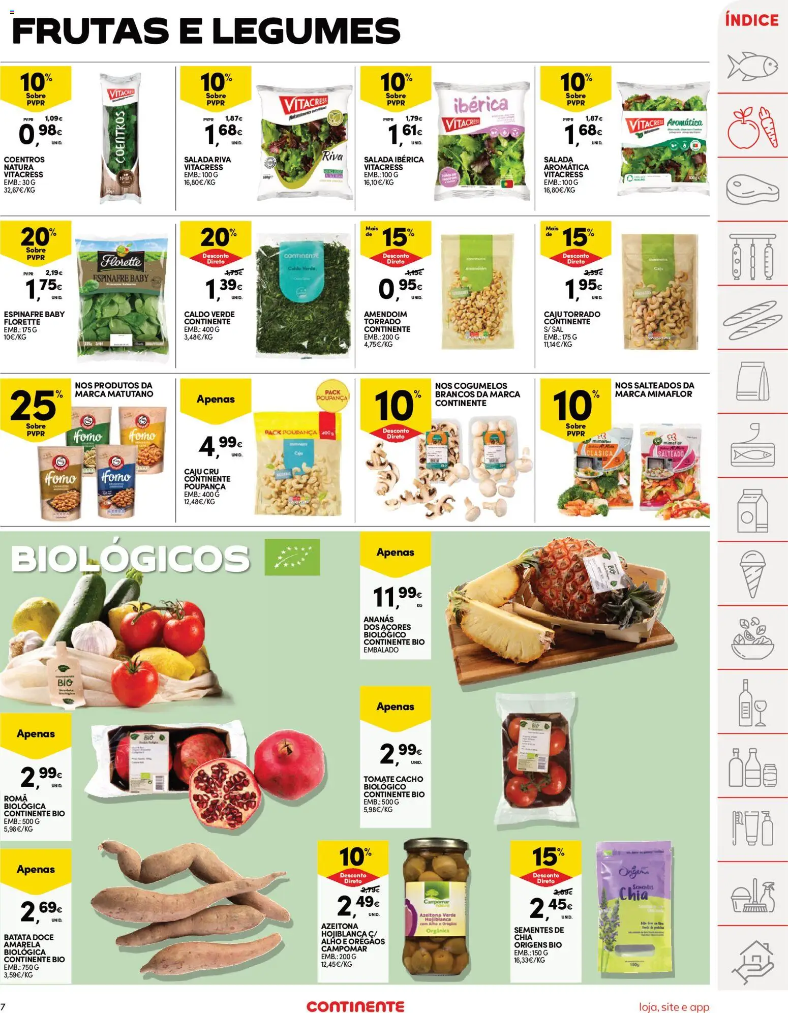 Continente folheto │ válido de 20/10/2026 | Página: 7 | Produtos: Batata, Tomate, Cogumelos, Alho