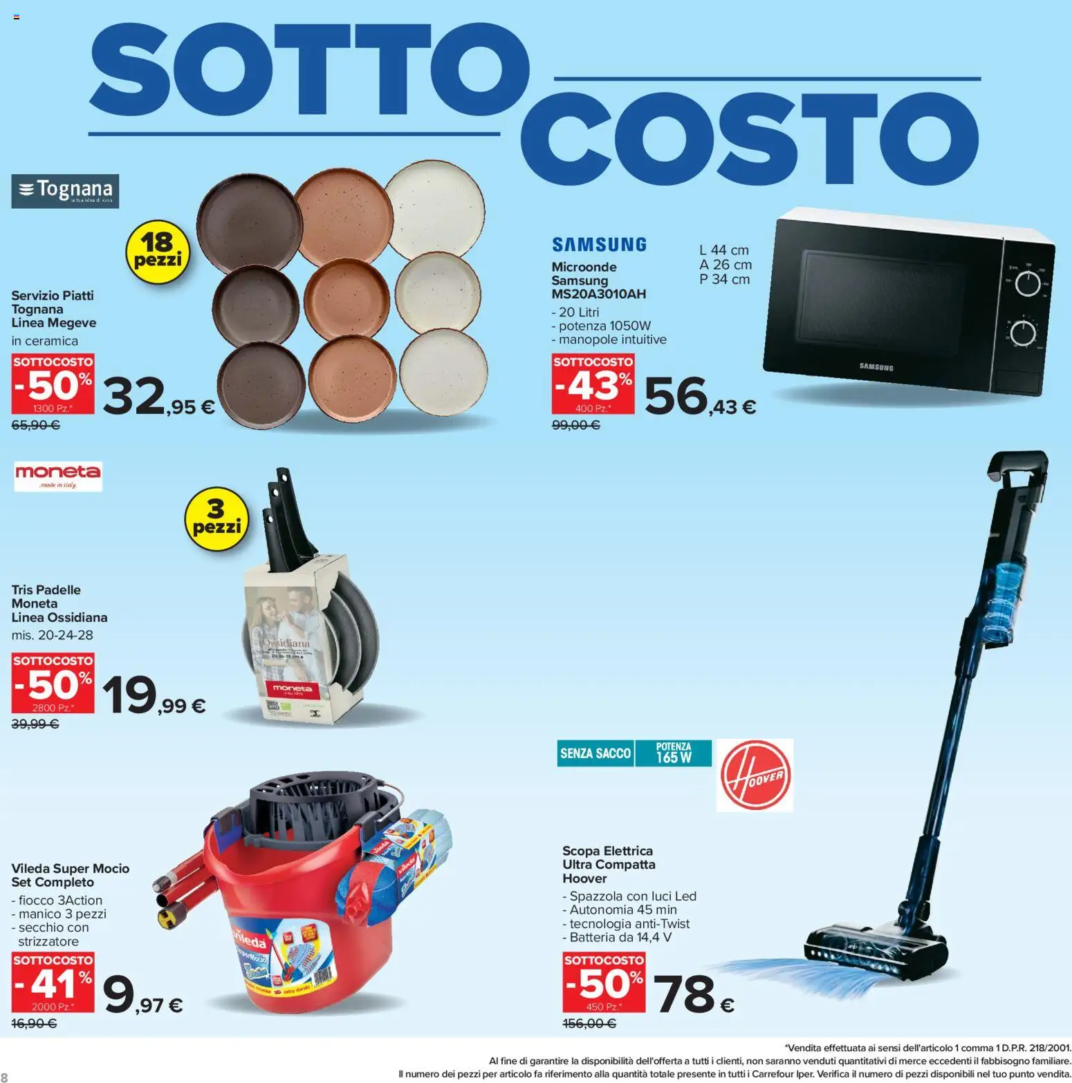 Volantino Carrefour del 04/09/2026 | Pagina: 8 | Prodotti: Scopa elettrica, Mocio, Scopa, Secchio