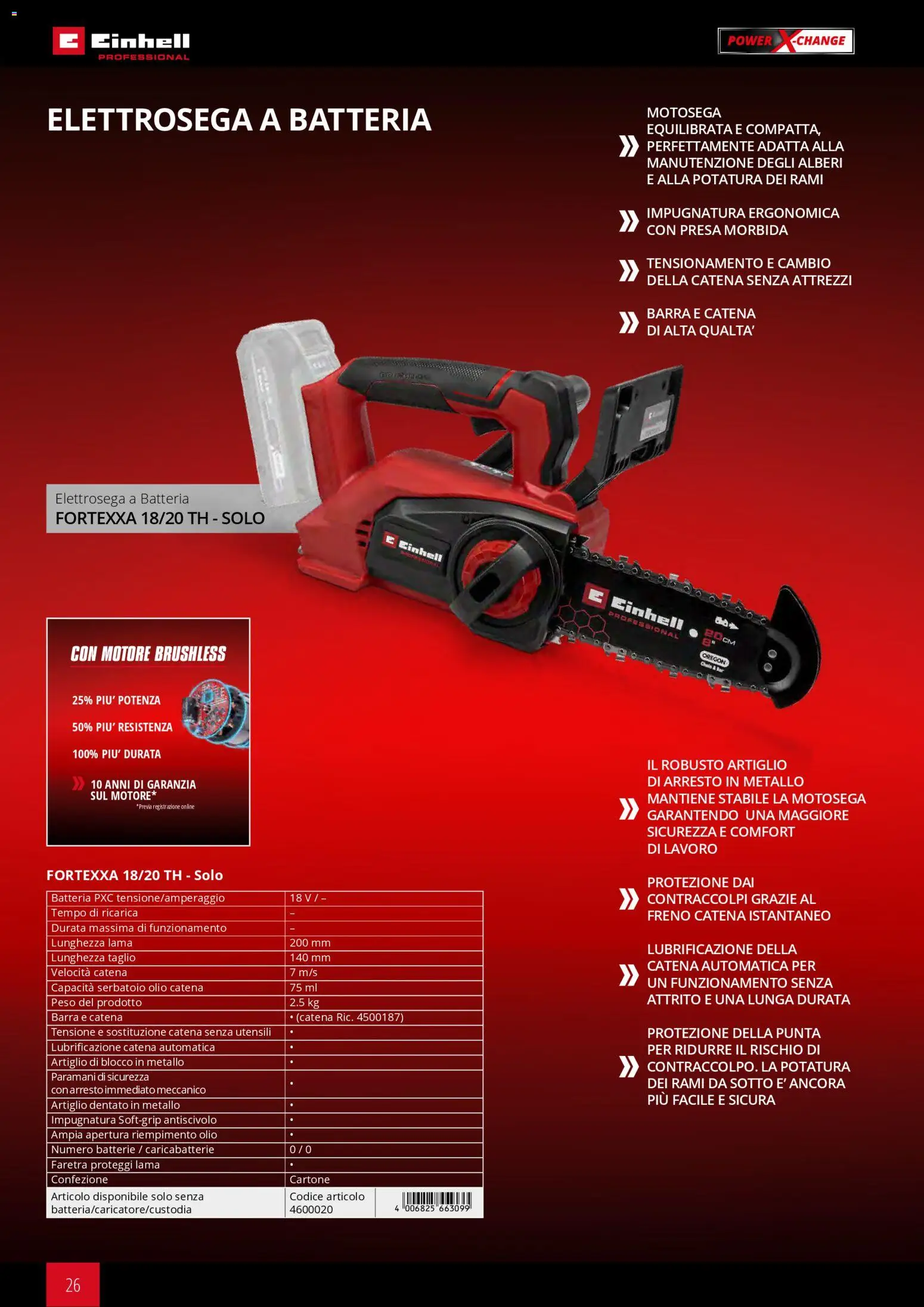 Volantino Einhell del 02/03/2026 | Pagina: 28 | Prodotti: Motosega, Batteria, Batterie, Caricabatterie