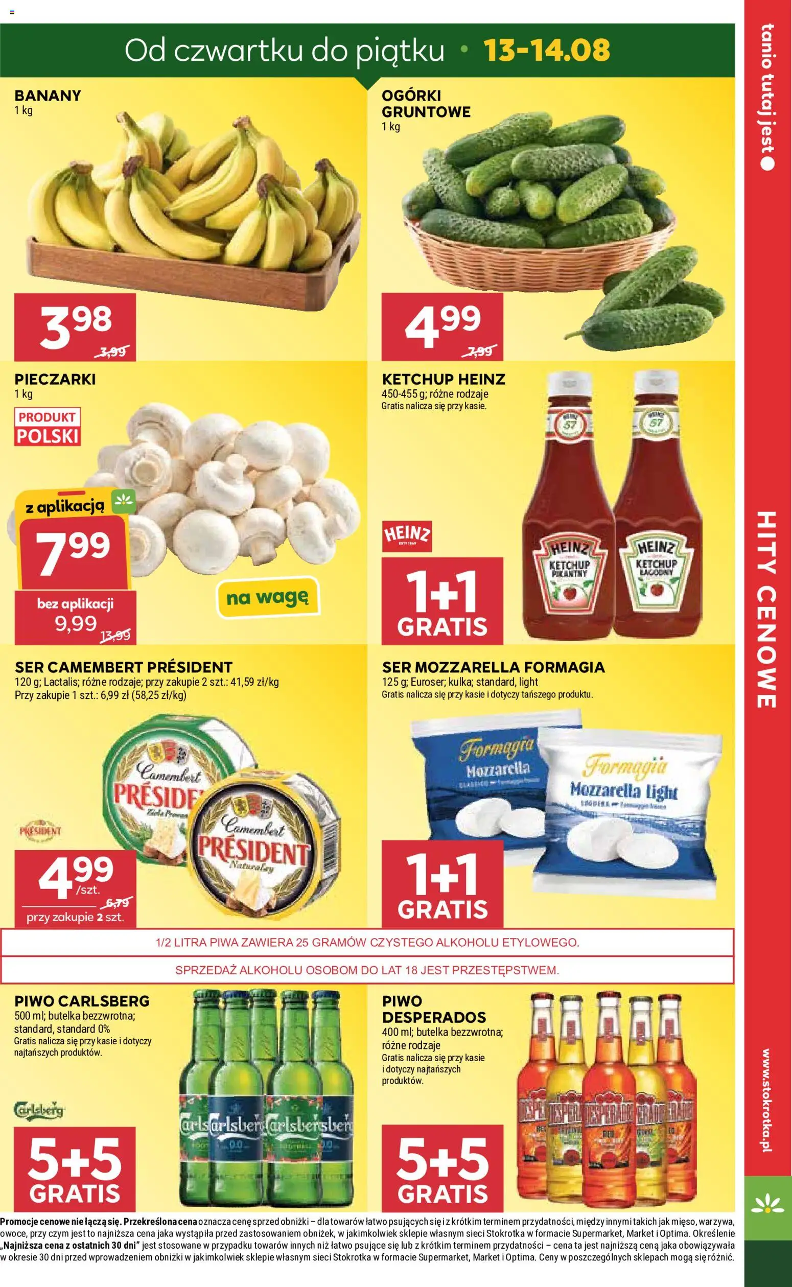 Stokrotka gazetka od 13.08.2026 | Strona: 5 | Produkty: Ser, Banany, Mozzarella, Ogórki