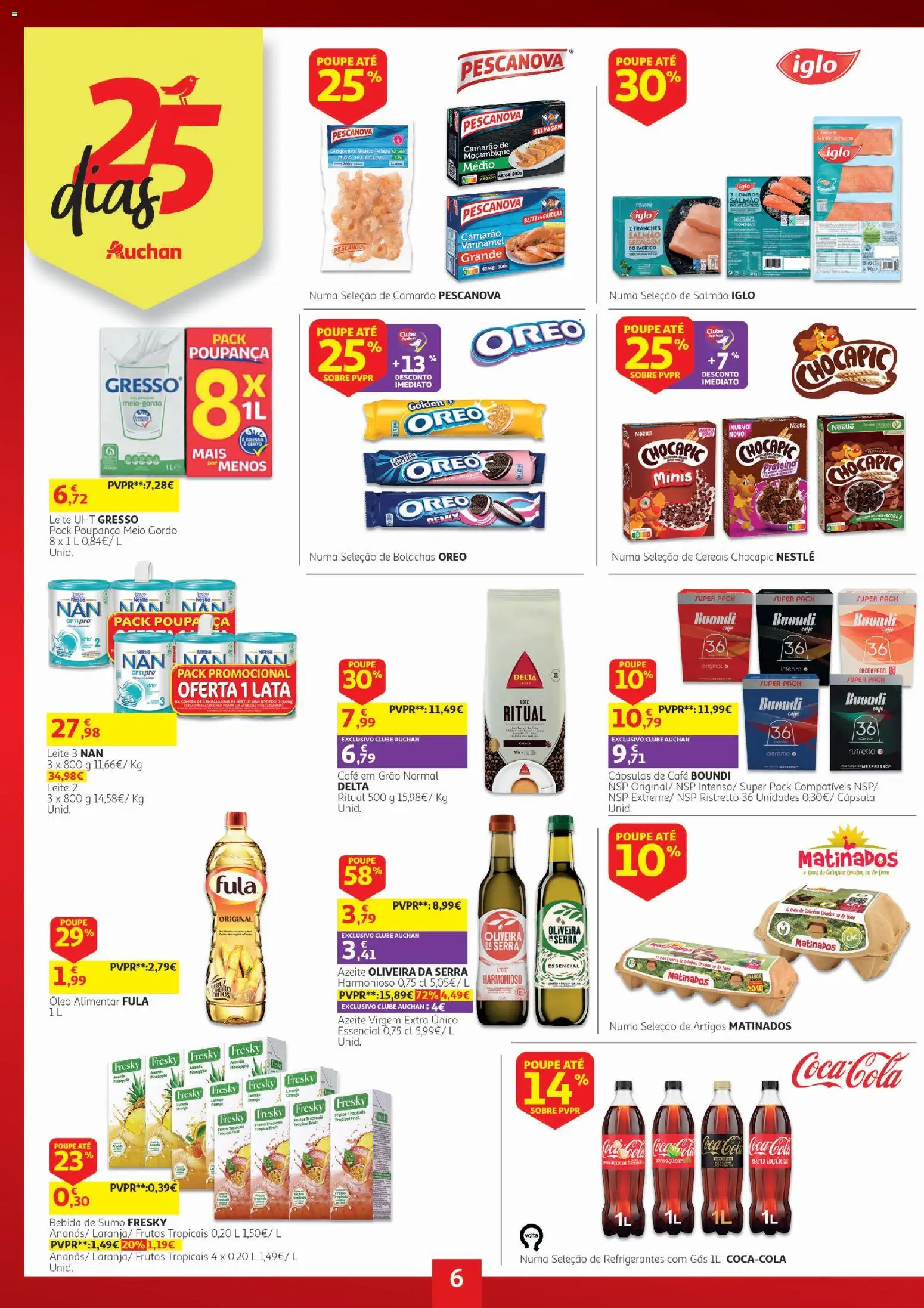 Auchan folheto 25 dias │ válido de 20/10/2026 | Página: 6 | Produtos: Azeite, Oreo, Leite 3, Leite UHT