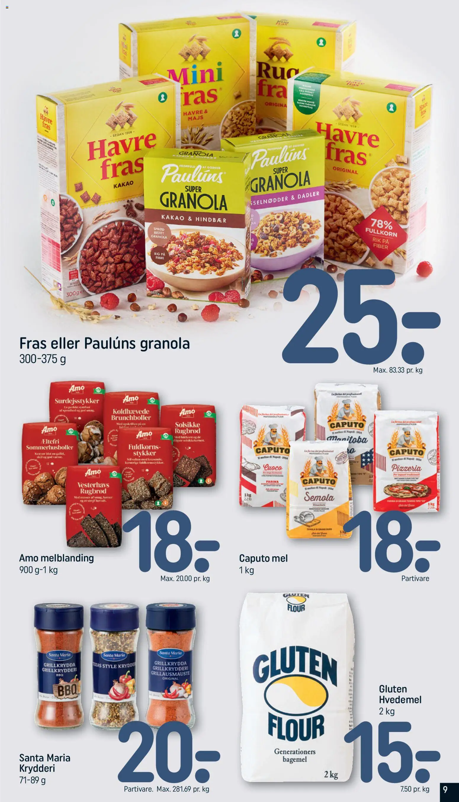 Rema 1000 tilbudsavis – gyldig fra 10.05.2026 | Side: 9 | Produkter: Hvedemel, Mel, Majs, Kakao