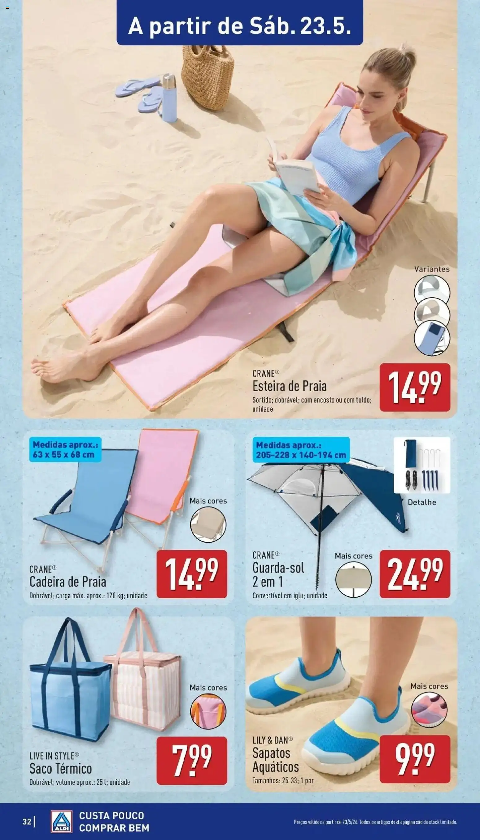 Aldi Folheto Torres Vedras │ válido de 18.05.2026 | Página: 32 | Produtos: Sapatos, Cadeira de praia, Esteira, Cadeira