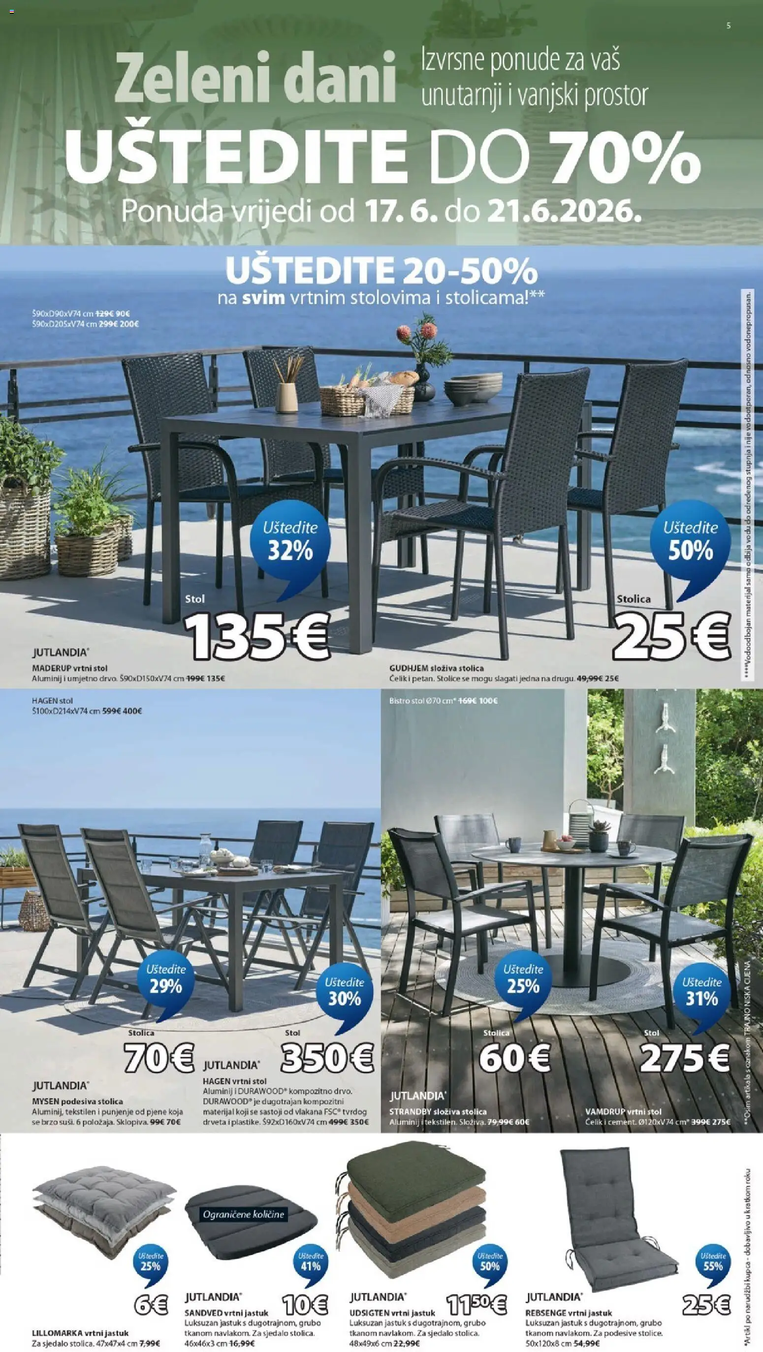 JYSK katalog | vrijedi od 17.06.2026 | Stranica: 5 | Proizvodi: Jastuk, Stol, Stolica