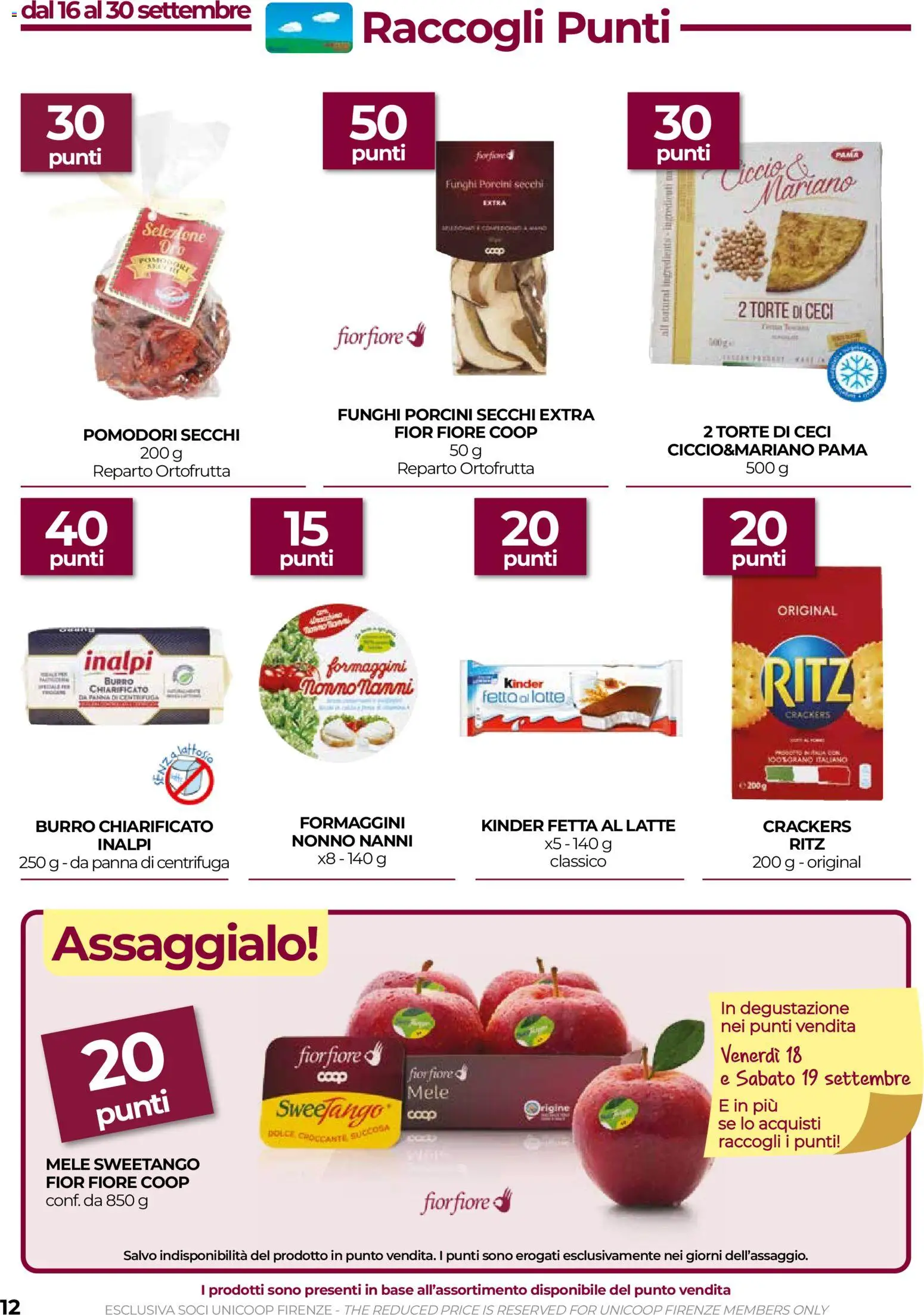 Volantino COOP del 17/09/2026 | Pagina: 12 | Prodotti: Mele, Ceci, Latte, Pomodori