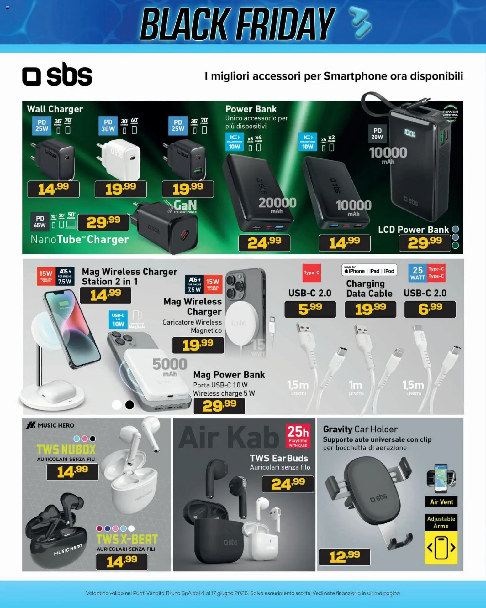 Volantino BRUNO del 04.06.2026 | Pagina: 37 | Prodotti: Auricolari, Iphone, Power bank, Smartphone